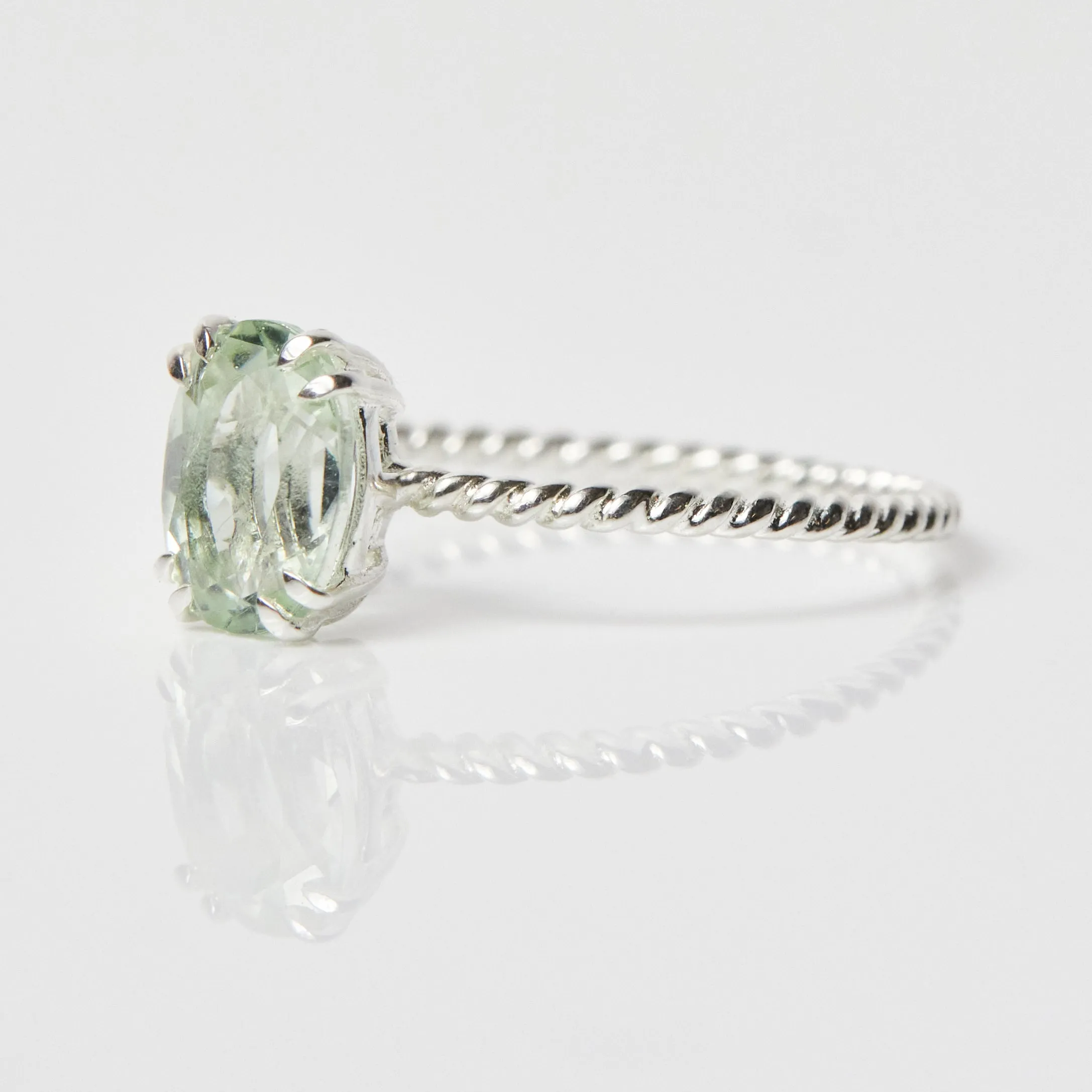 Lucia Green Amethyst Twisted Band Ring