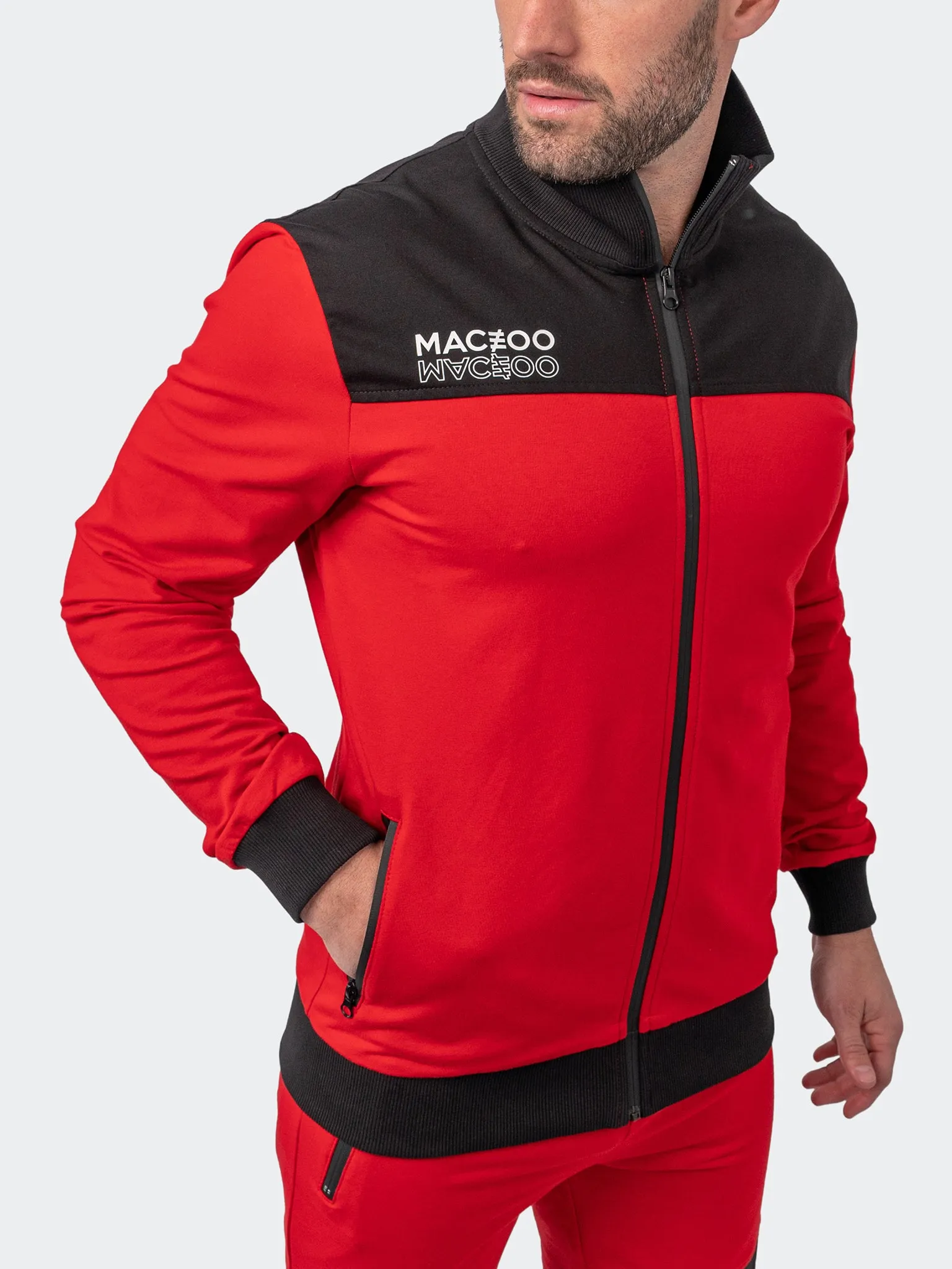 Maceoo Athleisure | Zipper Platform Red