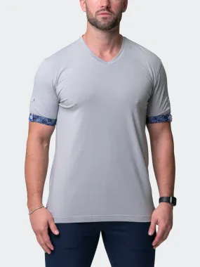 Maceoo Stretch Short-Sleeve Tshirts | V-Neck Vivaldisolidskull Grey