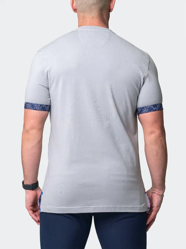 Maceoo Stretch Short-Sleeve Tshirts | V-Neck Vivaldisolidskull Grey