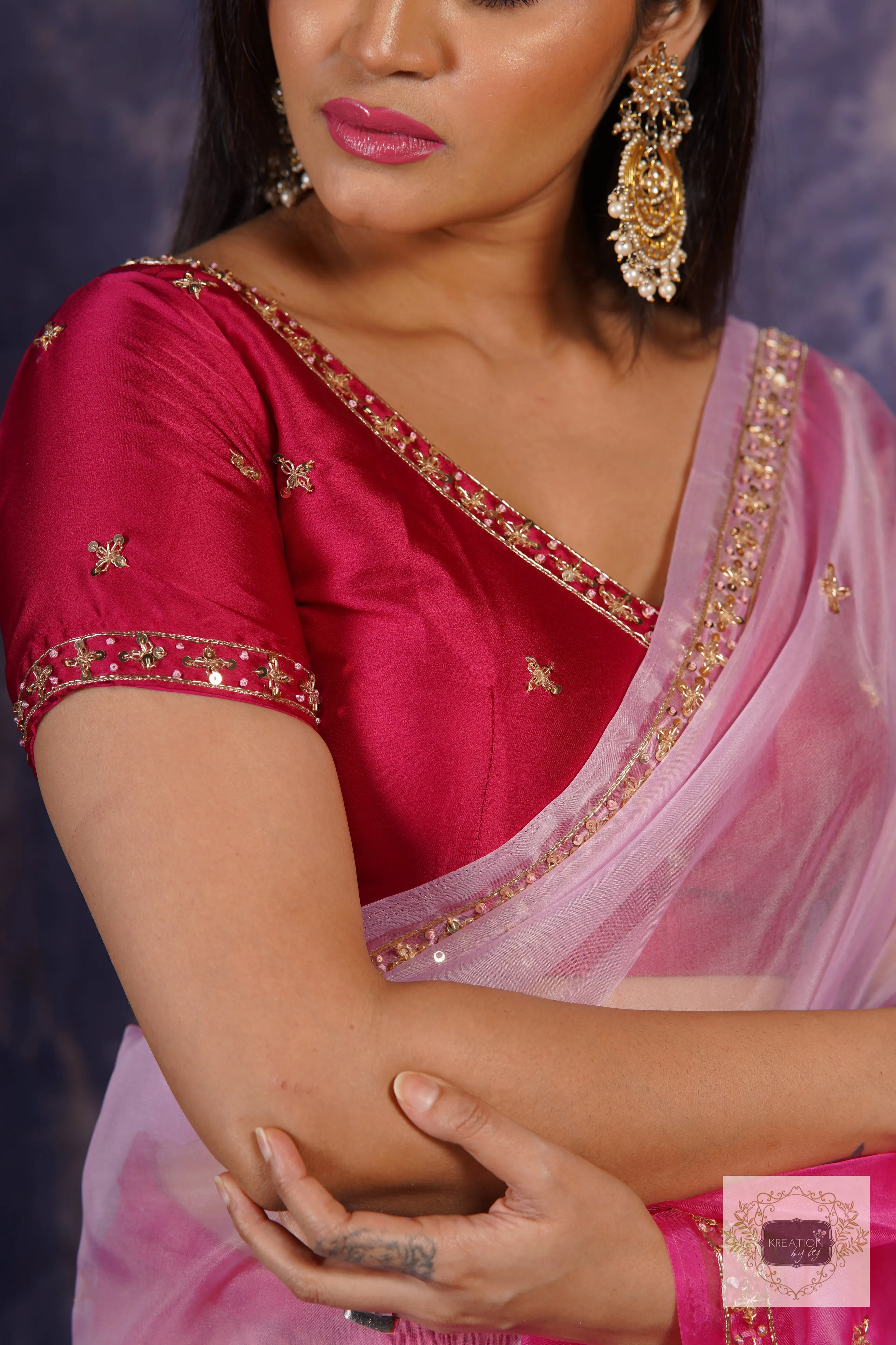 Malibu Ombré Hand Embroidered Saree