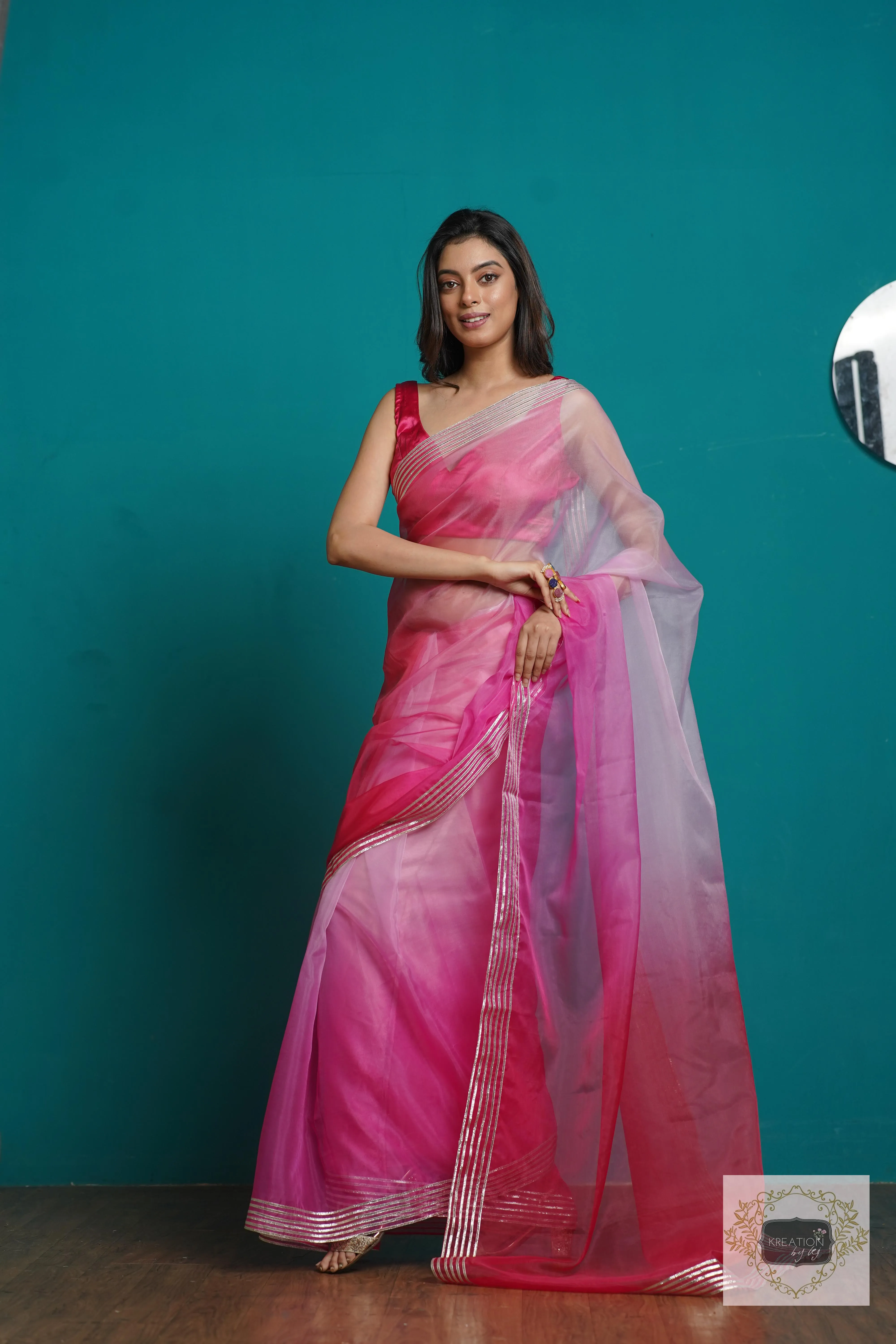 Malibu Ombré Silver Lining Saree