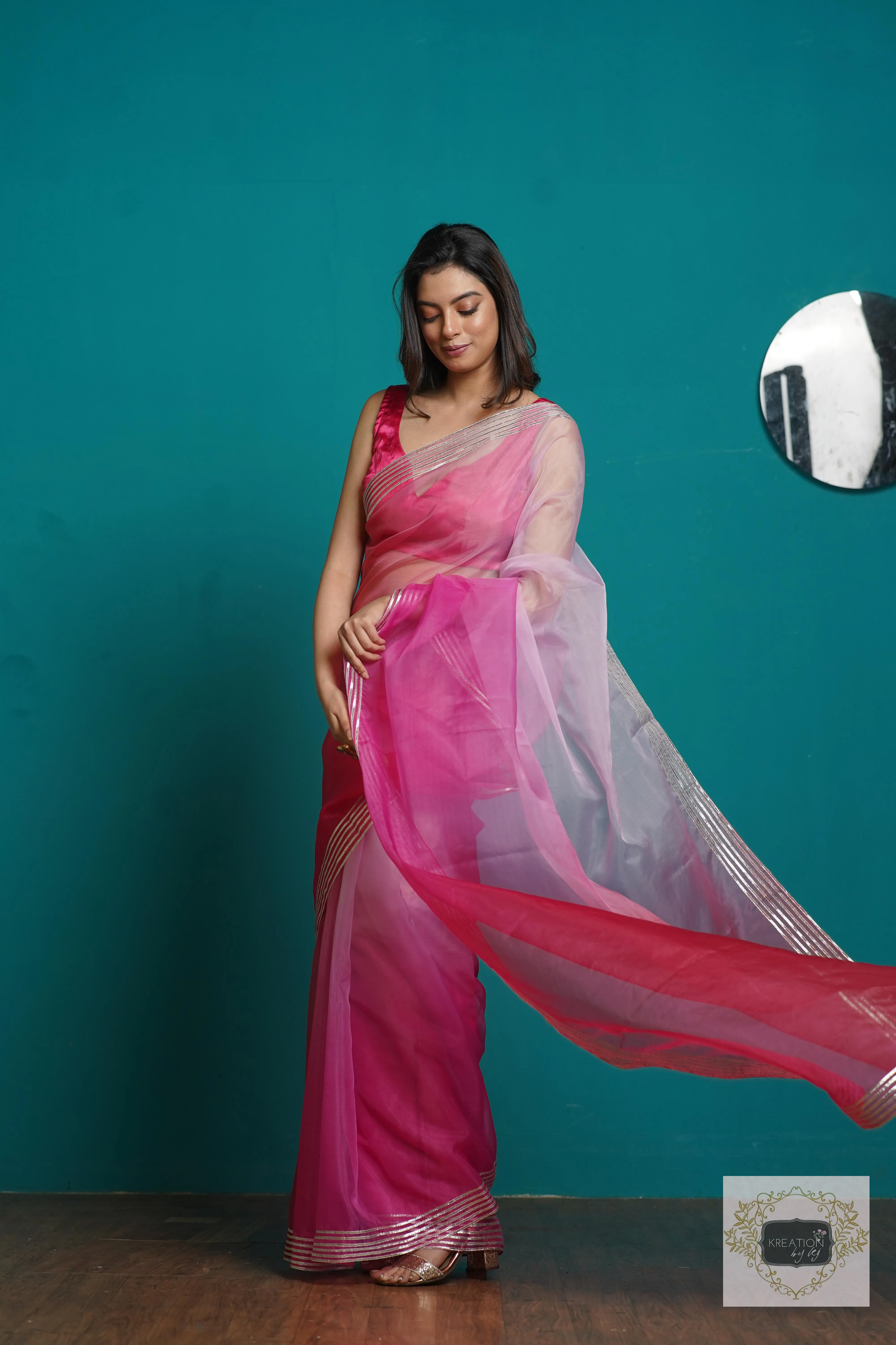 Malibu Ombré Silver Lining Saree