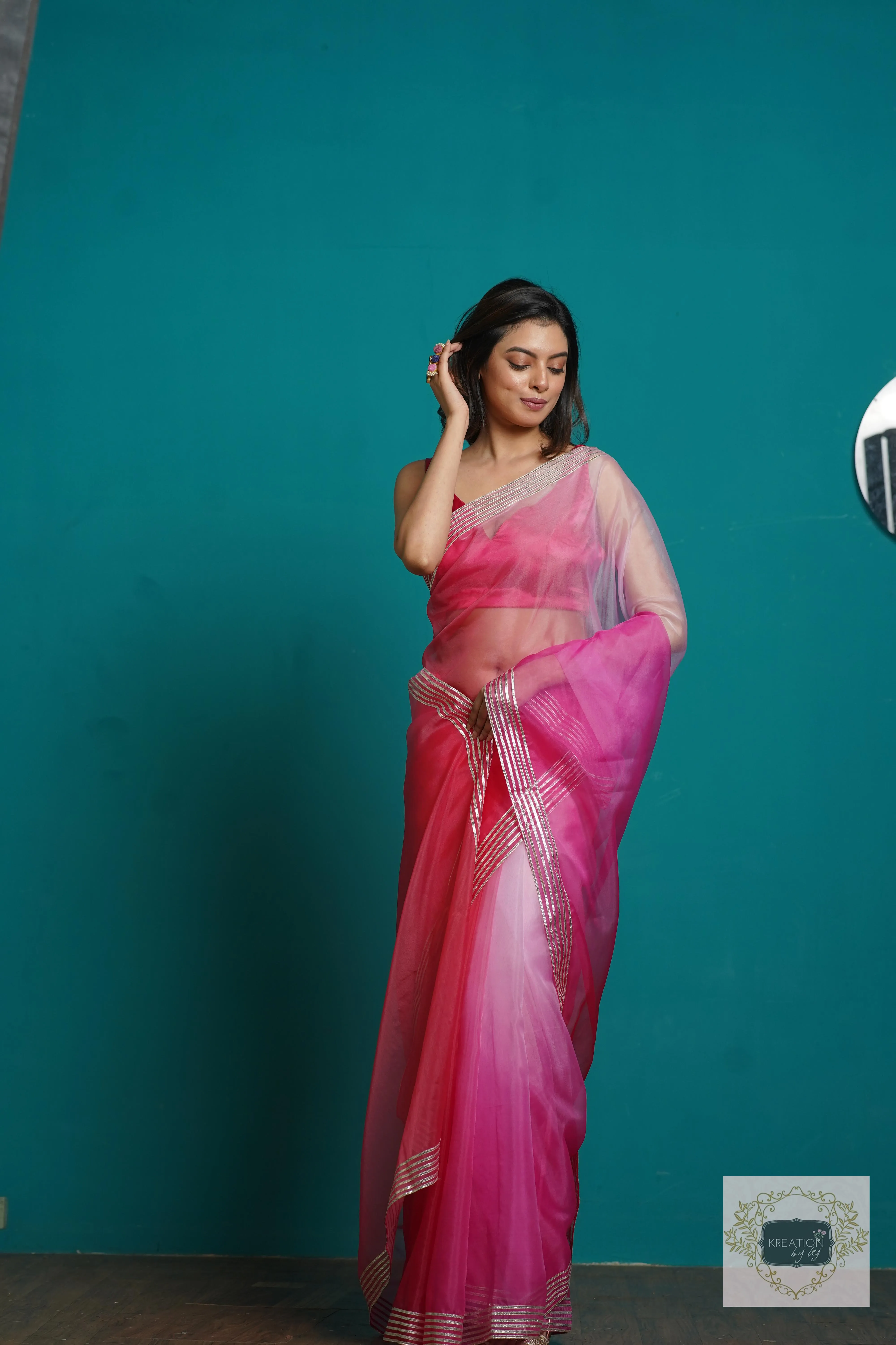 Malibu Ombré Silver Lining Saree