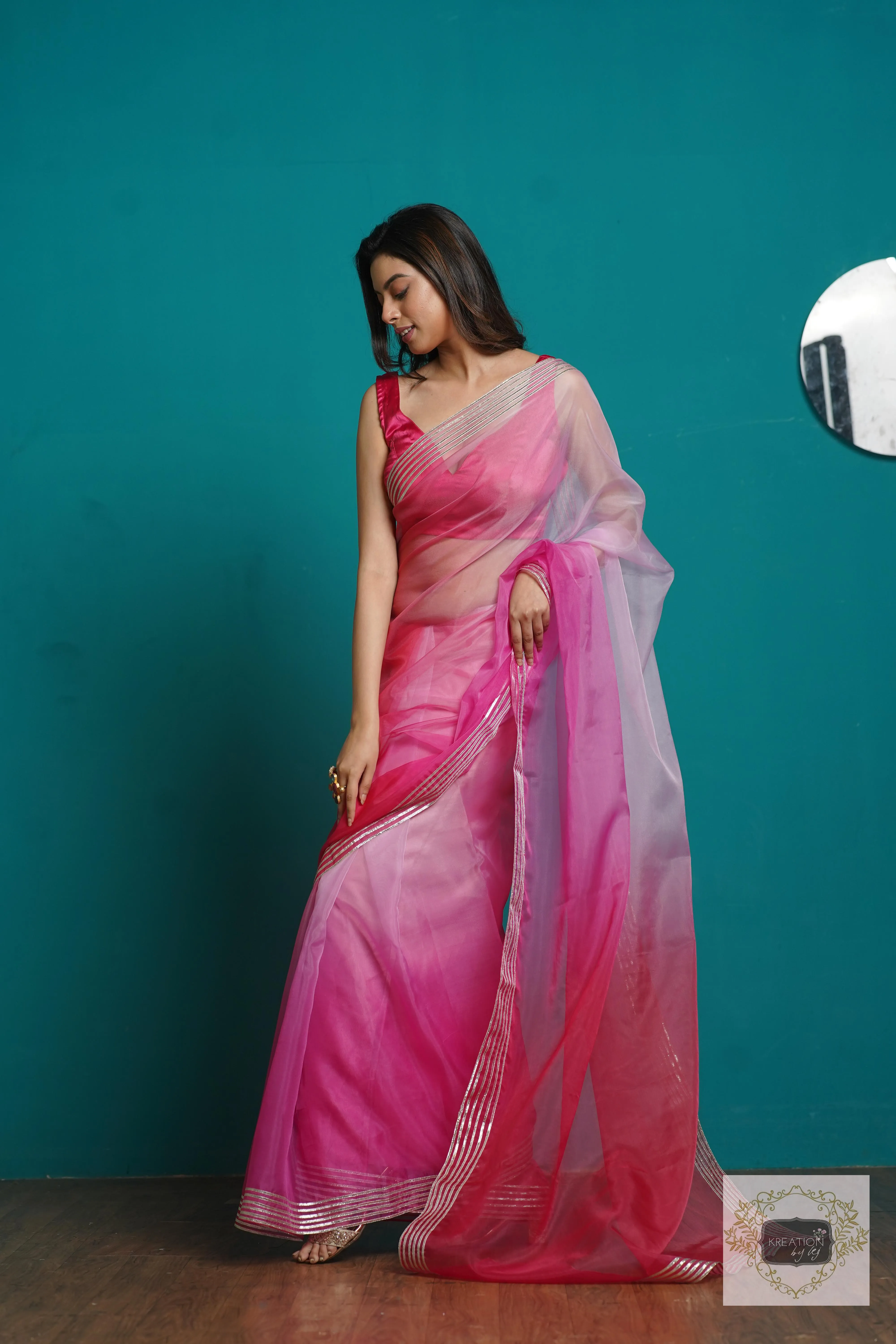 Malibu Ombré Silver Lining Saree