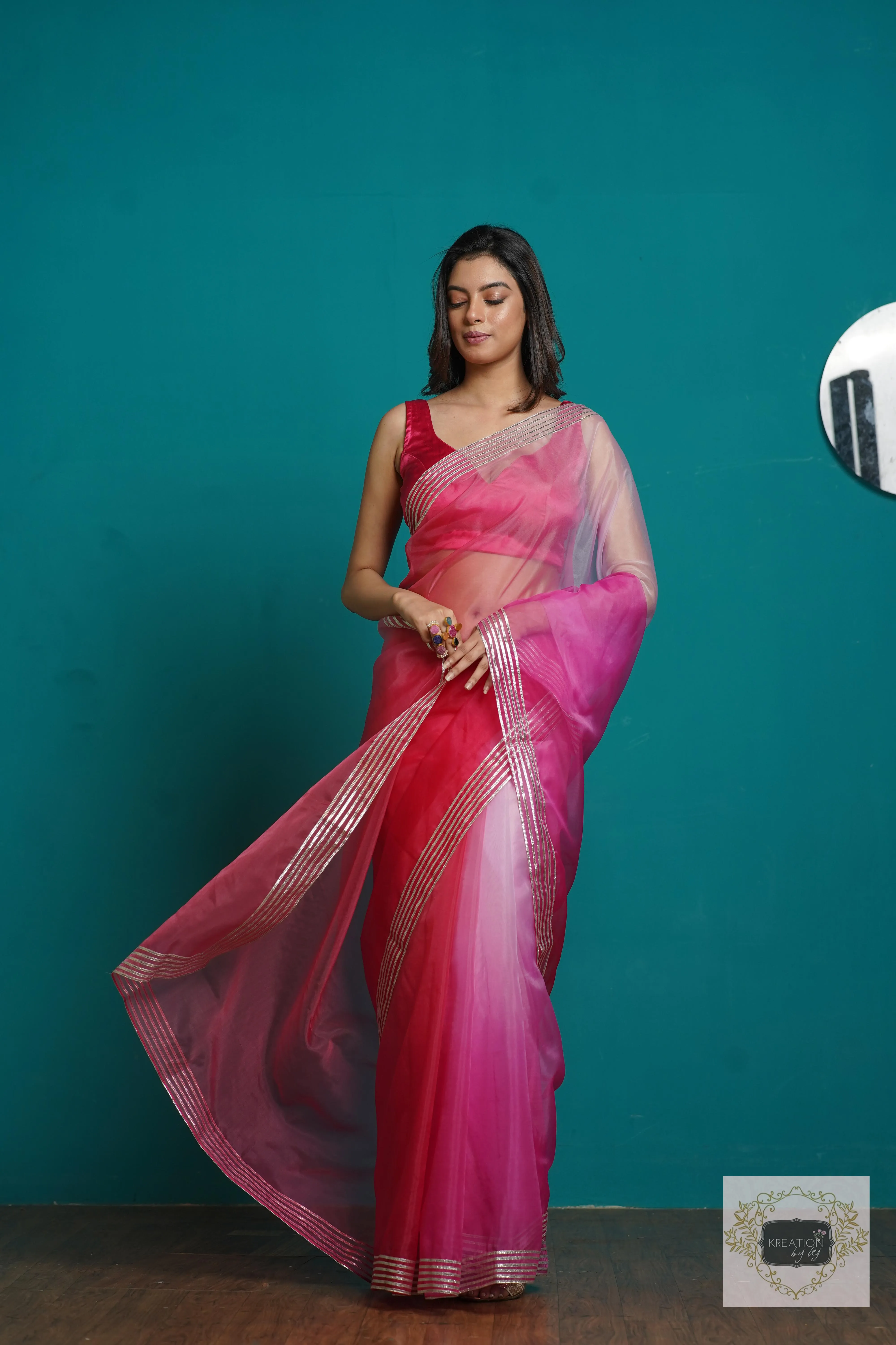 Malibu Ombré Silver Lining Saree