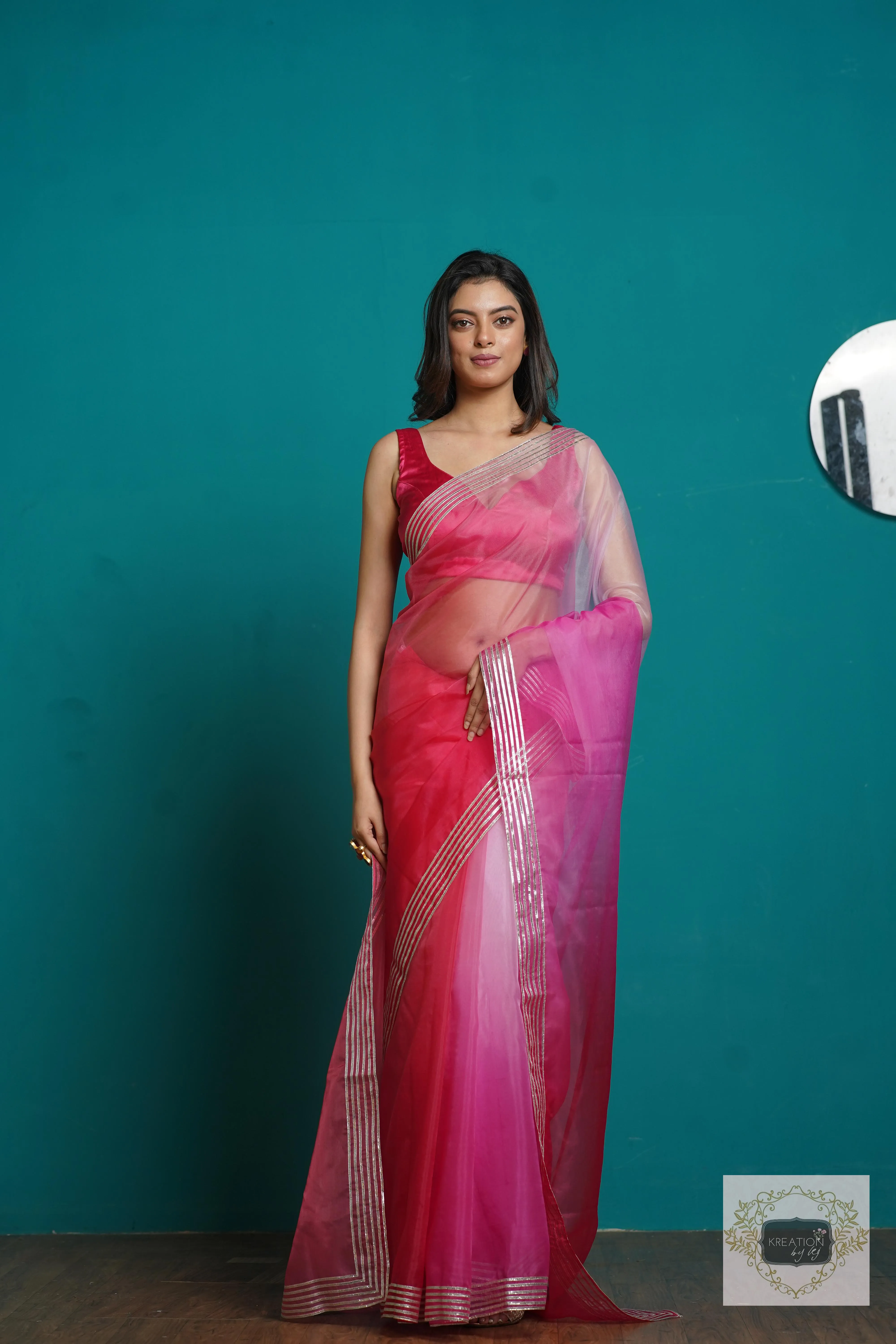 Malibu Ombré Silver Lining Saree