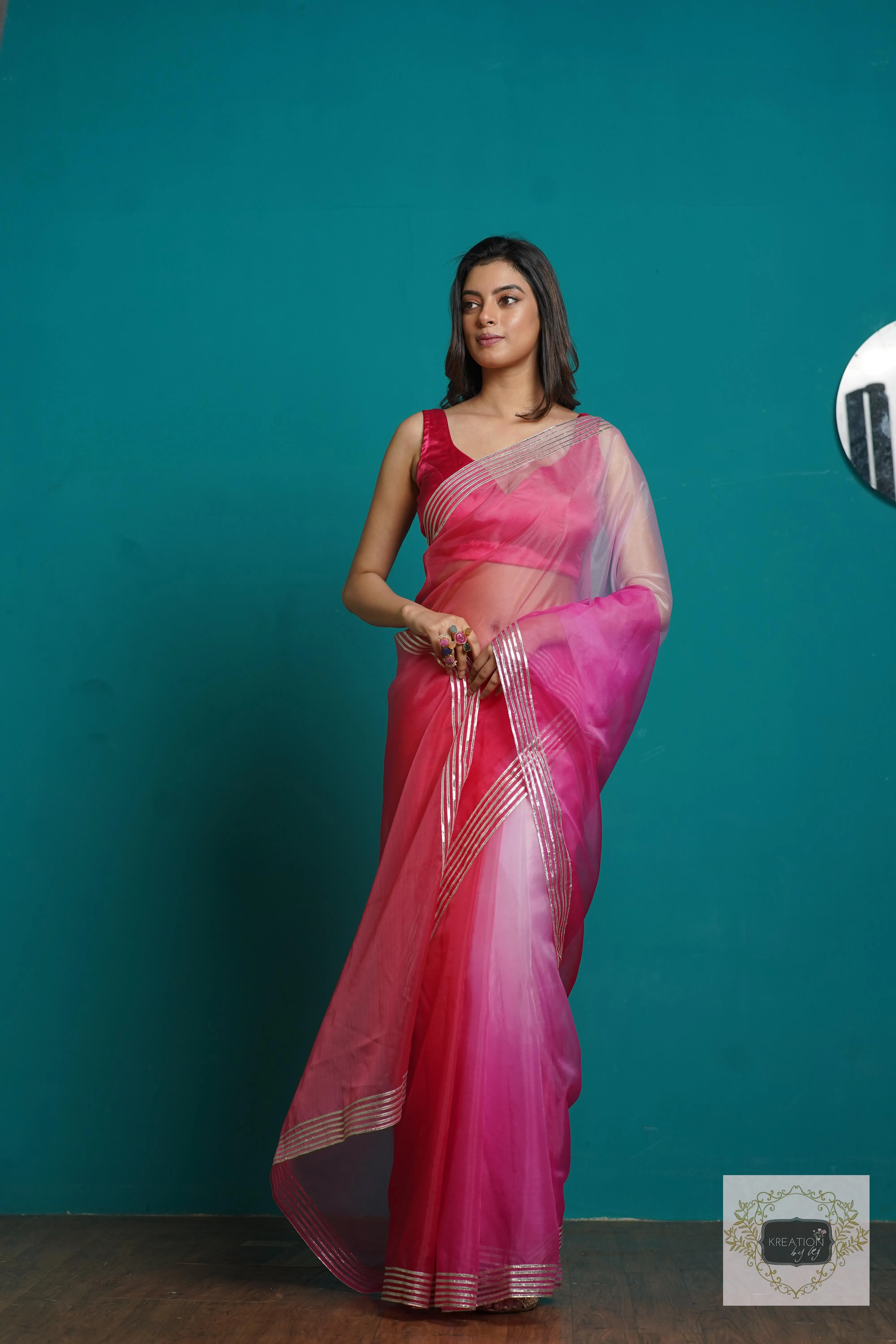 Malibu Ombré Silver Lining Saree