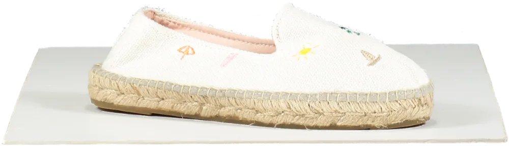 Manebi White Holiday Charms Embroidered Espadrilles UK 5 EU 38 👠