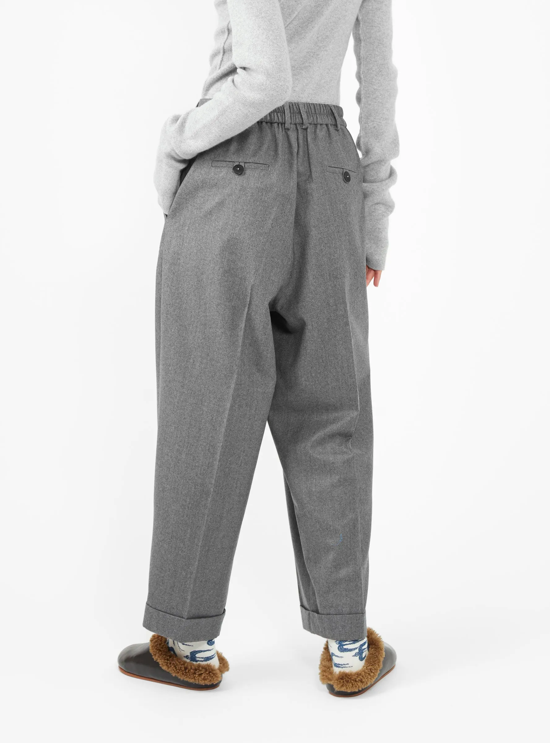 Masculine Wool Trousers Grey