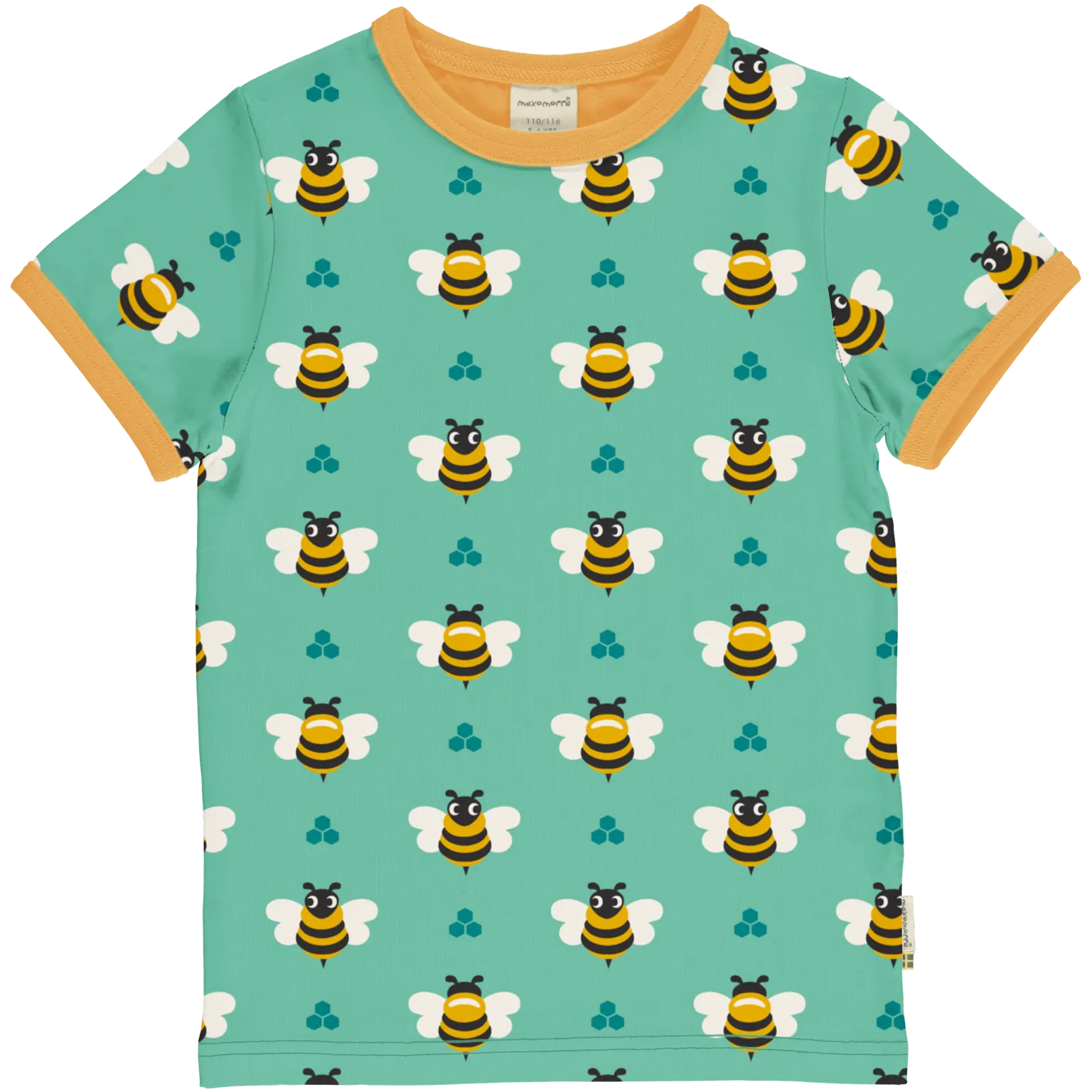 Maxomorra Bee Organic Cotton Printed Short Sleeved Top