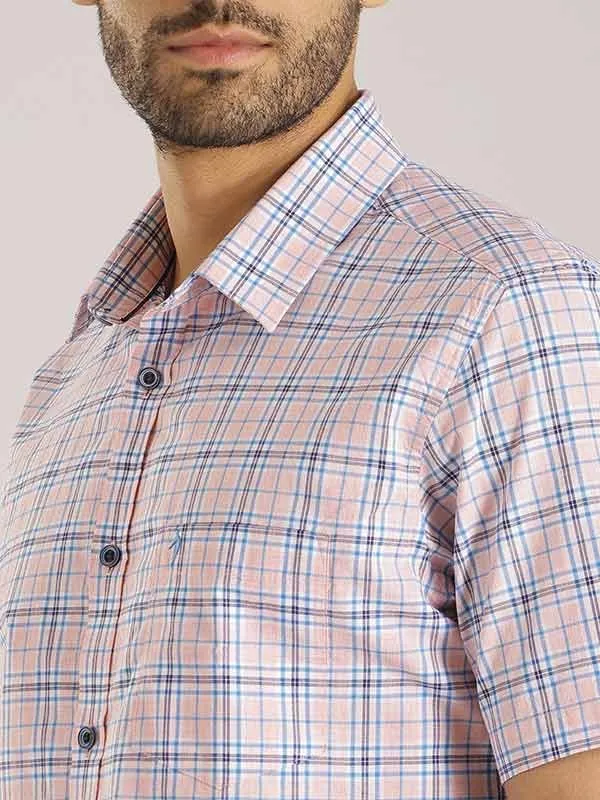 Men Checked Half Sleeve Cotton Shirt