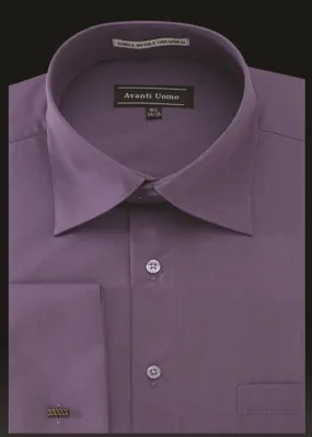 Men's French Cuff Dress Shirt Spread Collar- VIOLET