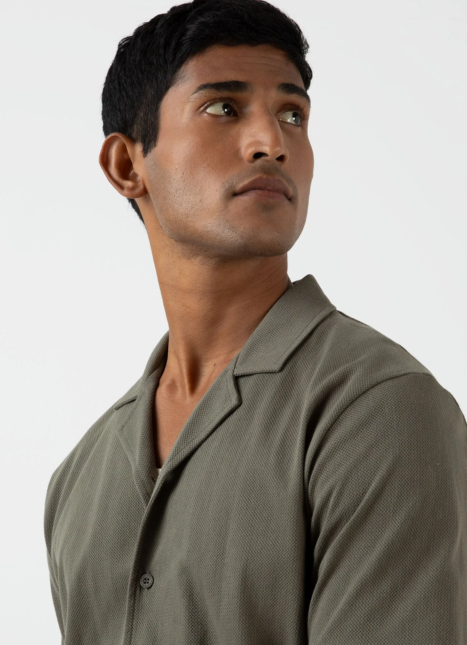 Men's Riviera Camp Collar Shirt in Khaki