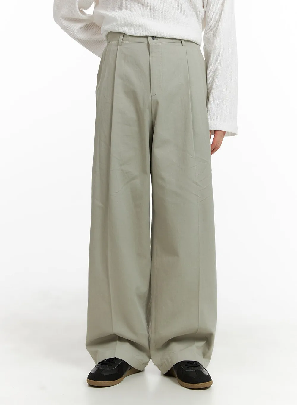 Men's Solid Cotton Suit Pants IA401