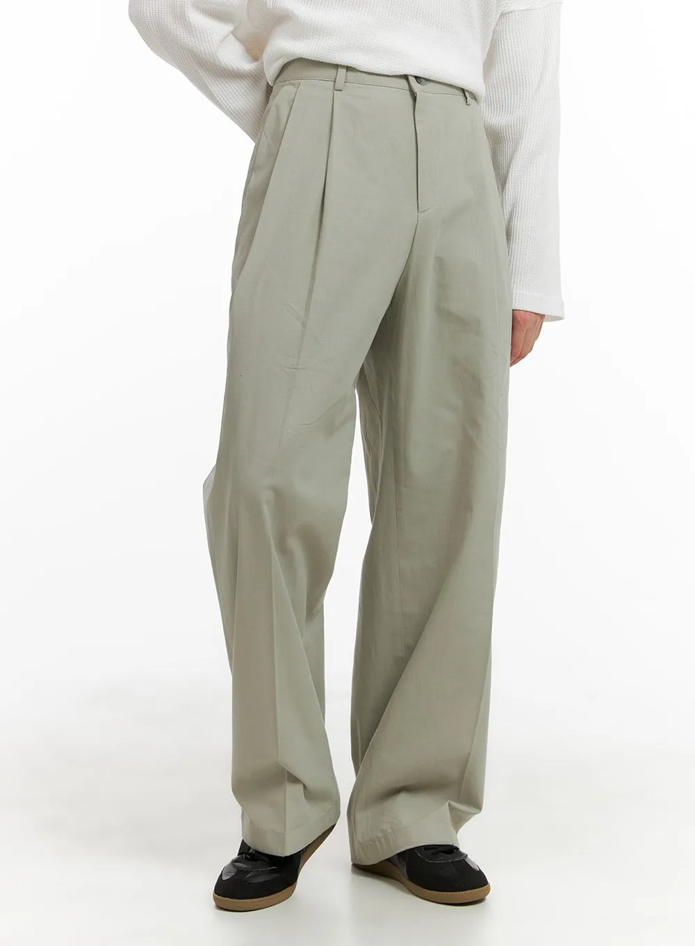 Men's Solid Cotton Suit Pants IA401