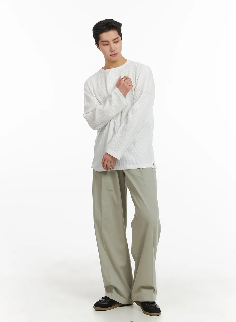 Men's Solid Cotton Suit Pants IA401