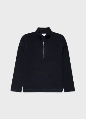 Men's Wool Fleece Zip Neck in Navy