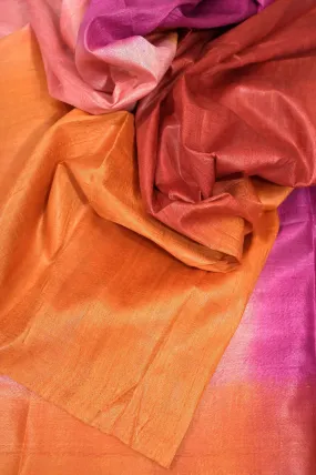 Multicolor Raw Silk Saree