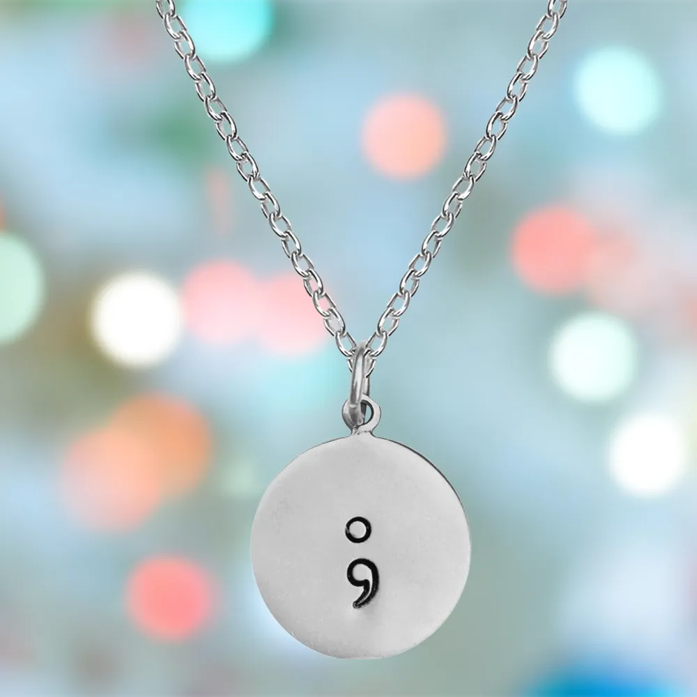 My Story isn't Over Semicolon Necklace