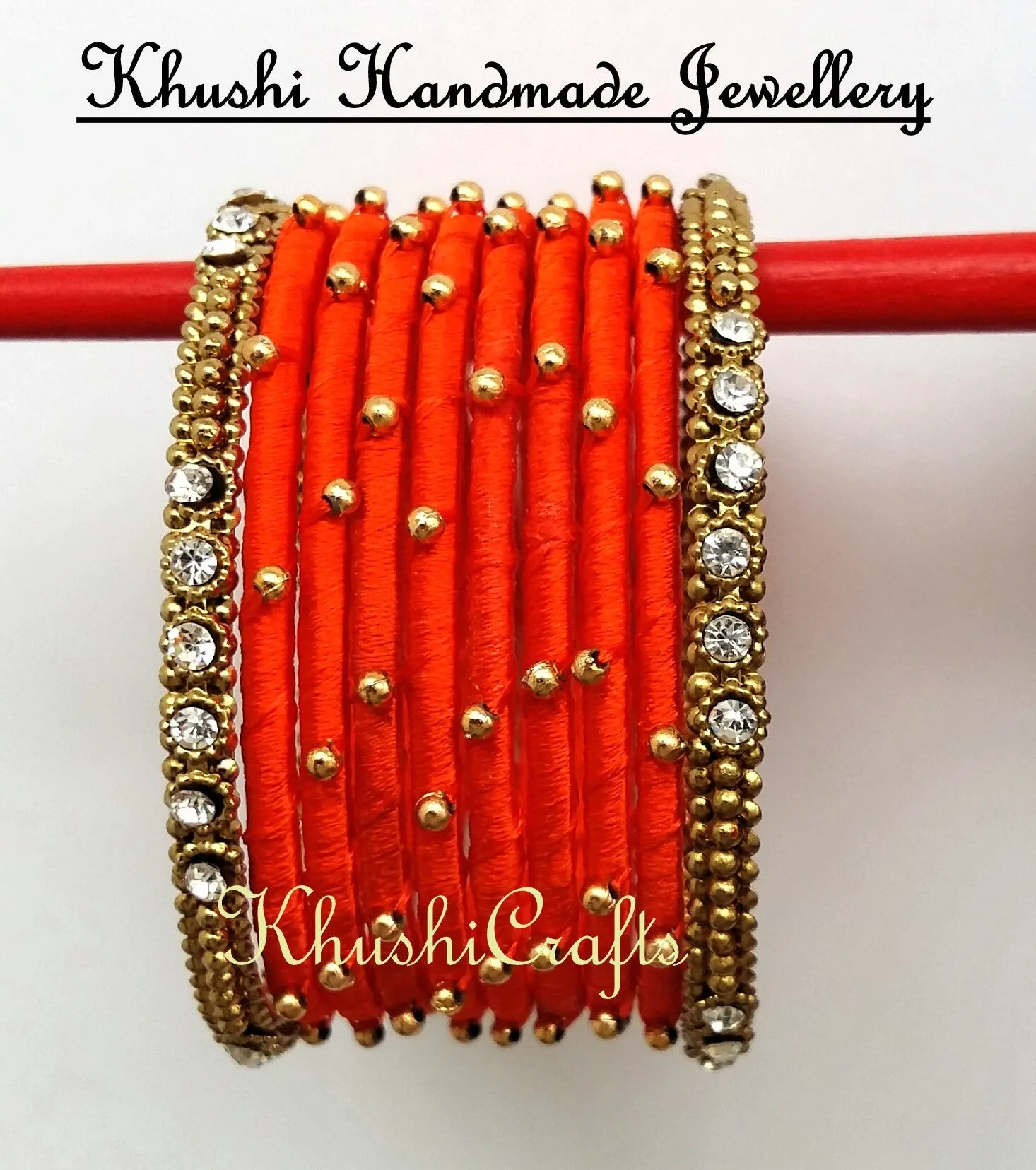 Orange Silk Bangles