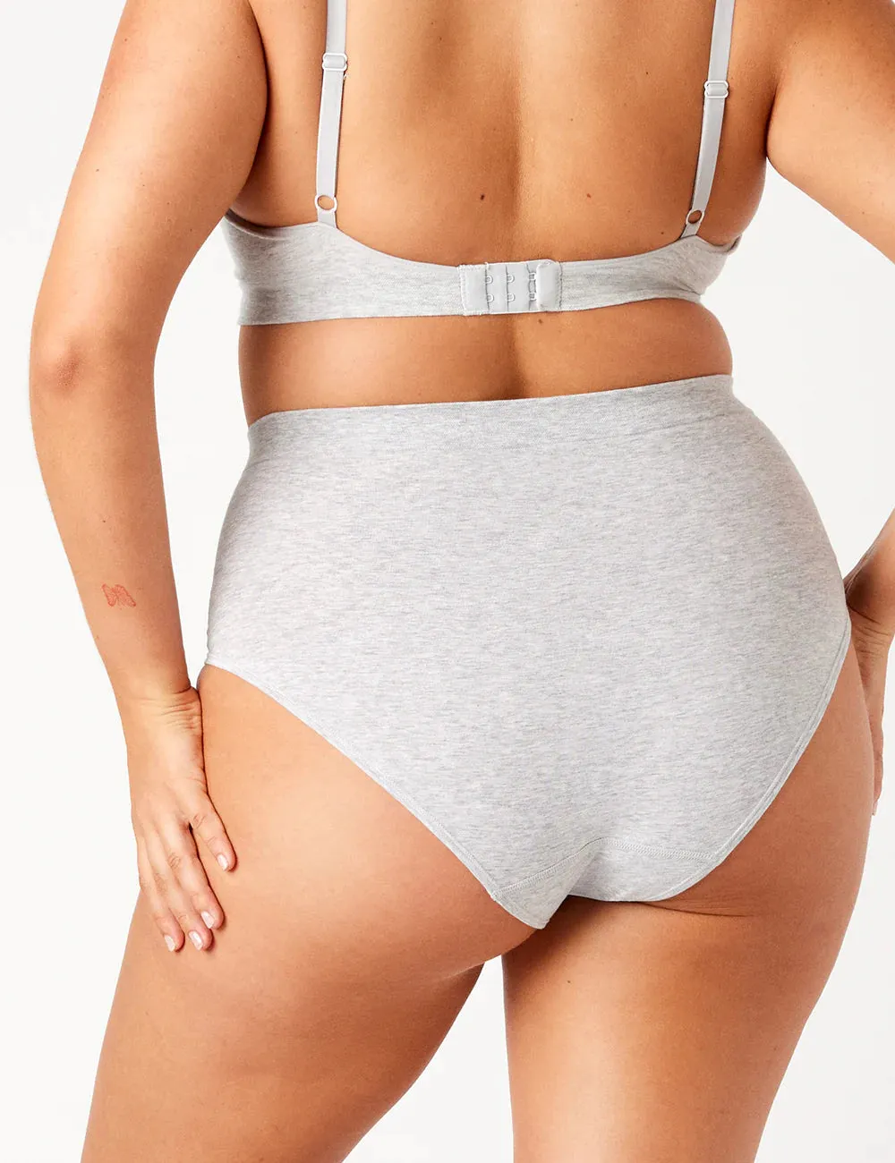 Organic Cotton Full Brief (Mid Grey Marli)