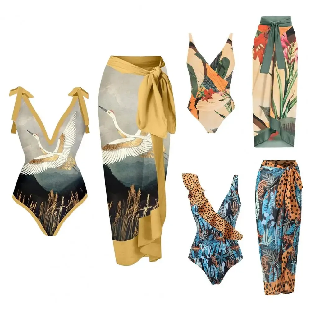 Palm Paradise Badeanzug und Strandüberzug, Sarong-Set