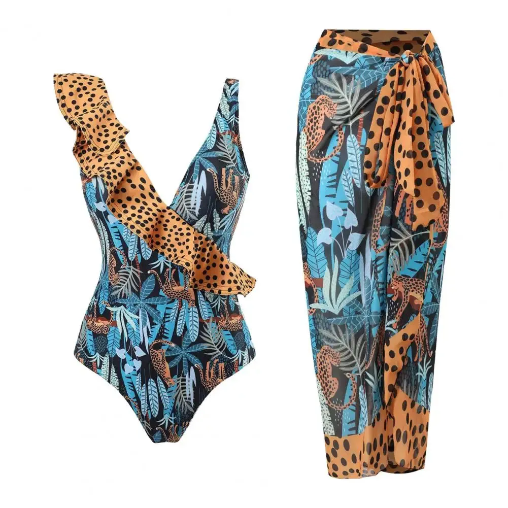 Palm Paradise Badeanzug und Strandüberzug, Sarong-Set