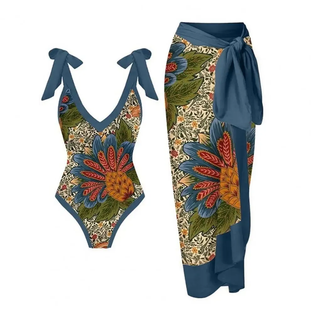 Palm Paradise Badeanzug und Strandüberzug, Sarong-Set