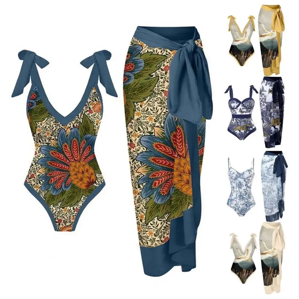 Palm Paradise Badeanzug und Strandüberzug, Sarong-Set