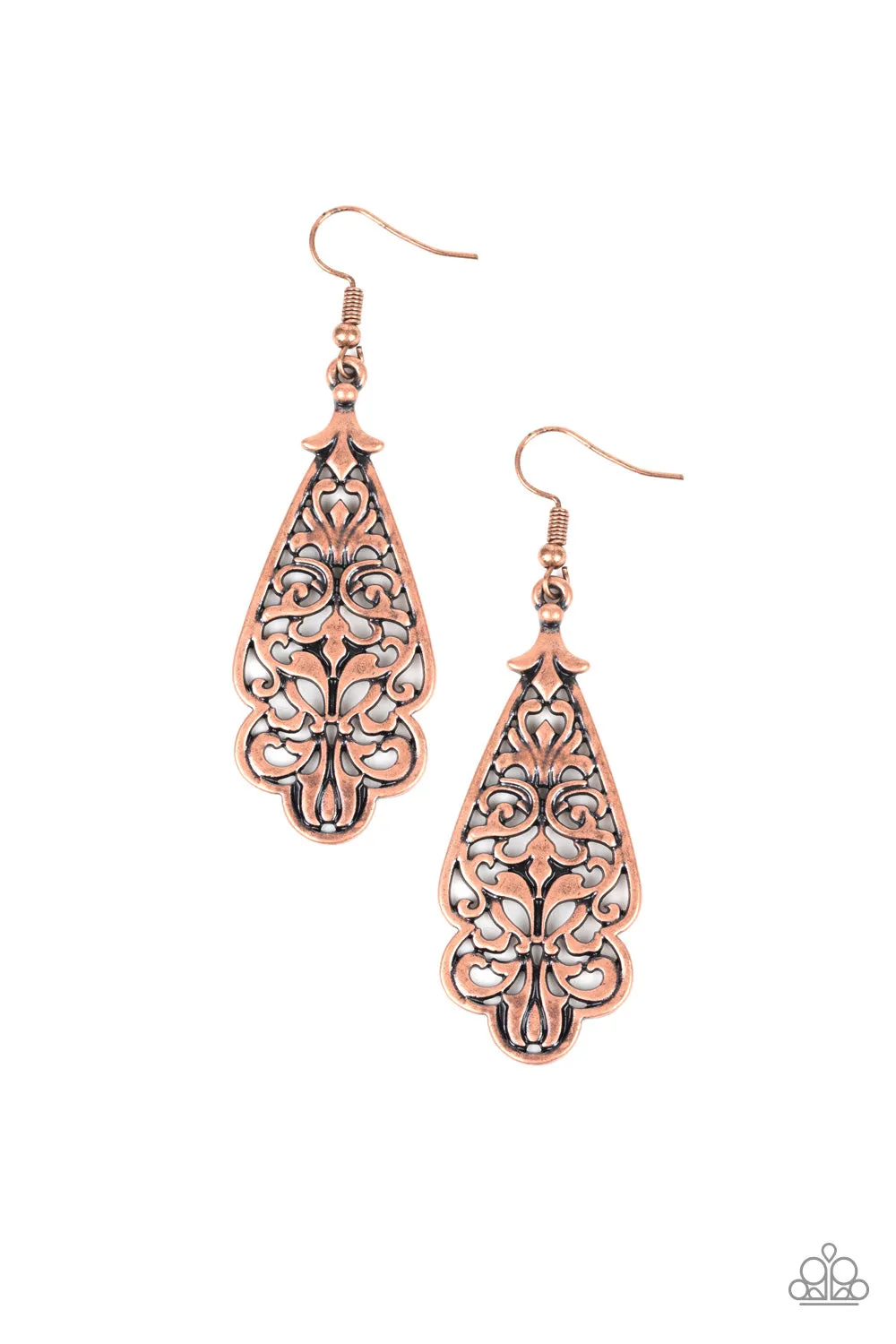 Paparazzi Earring ~ Greenhouse Goddess - Copper