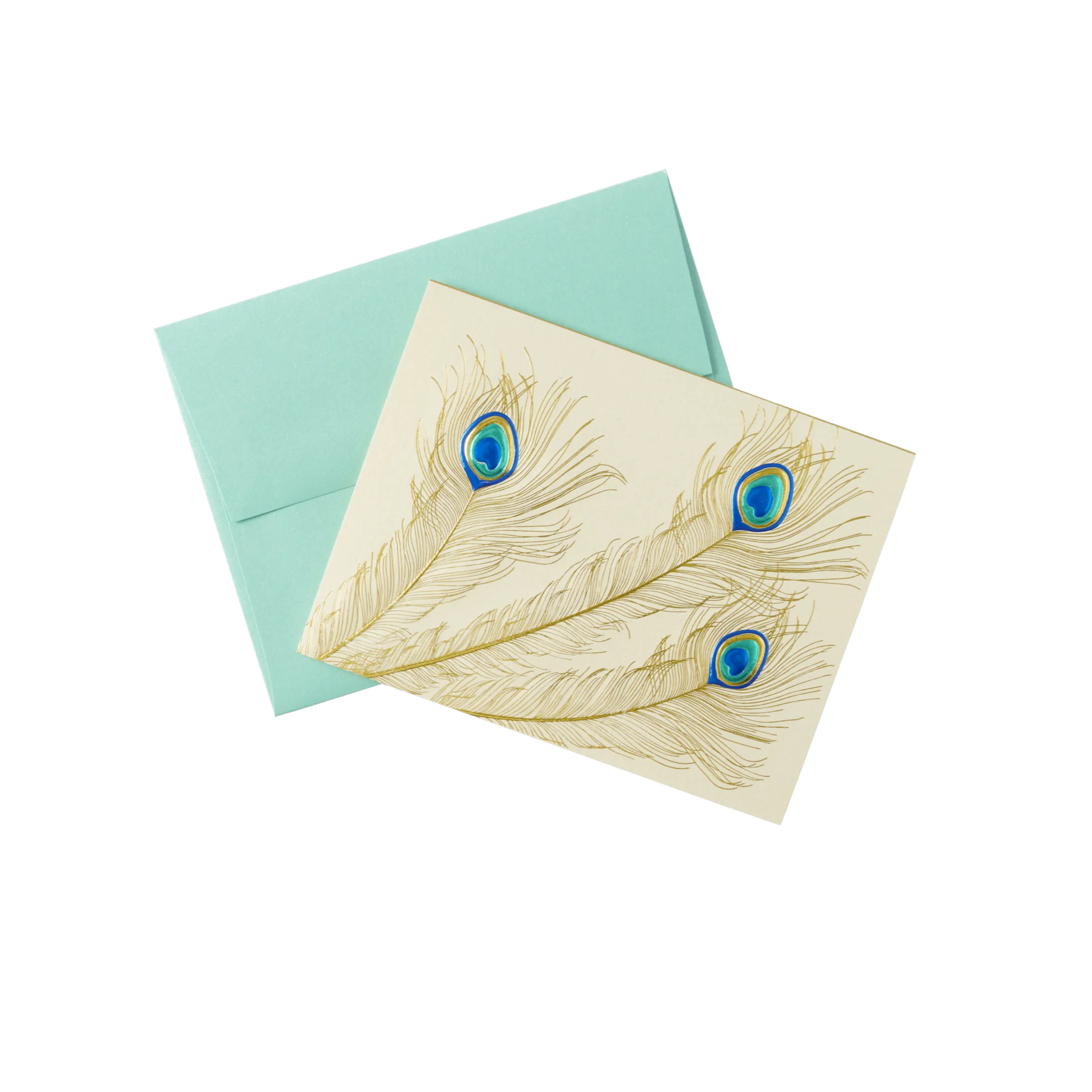 Peacock Trio Note Cards, Set of 6