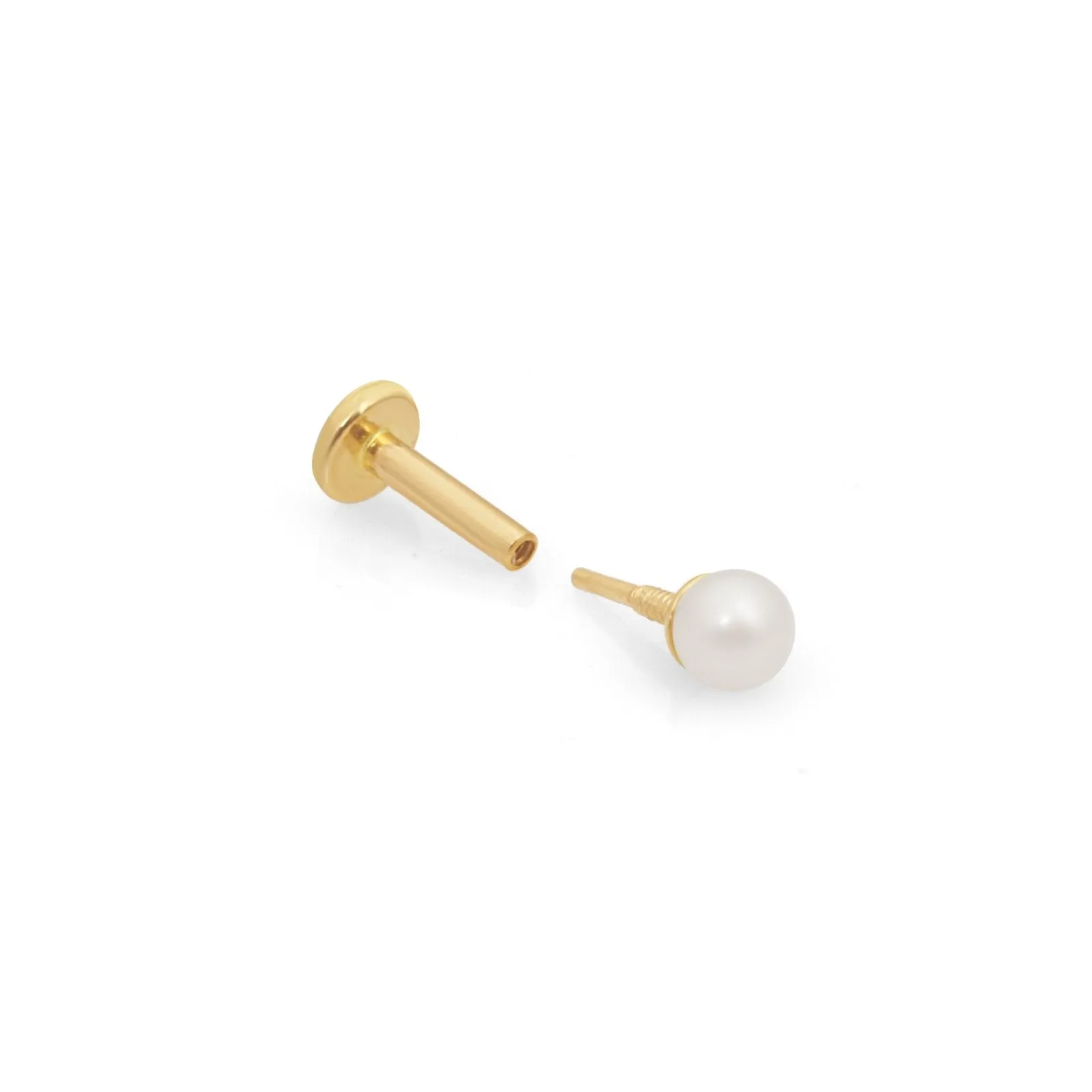 Pearl Flat Back Stud Earring