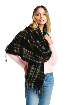 Plaid Oblong Fringe Scarf