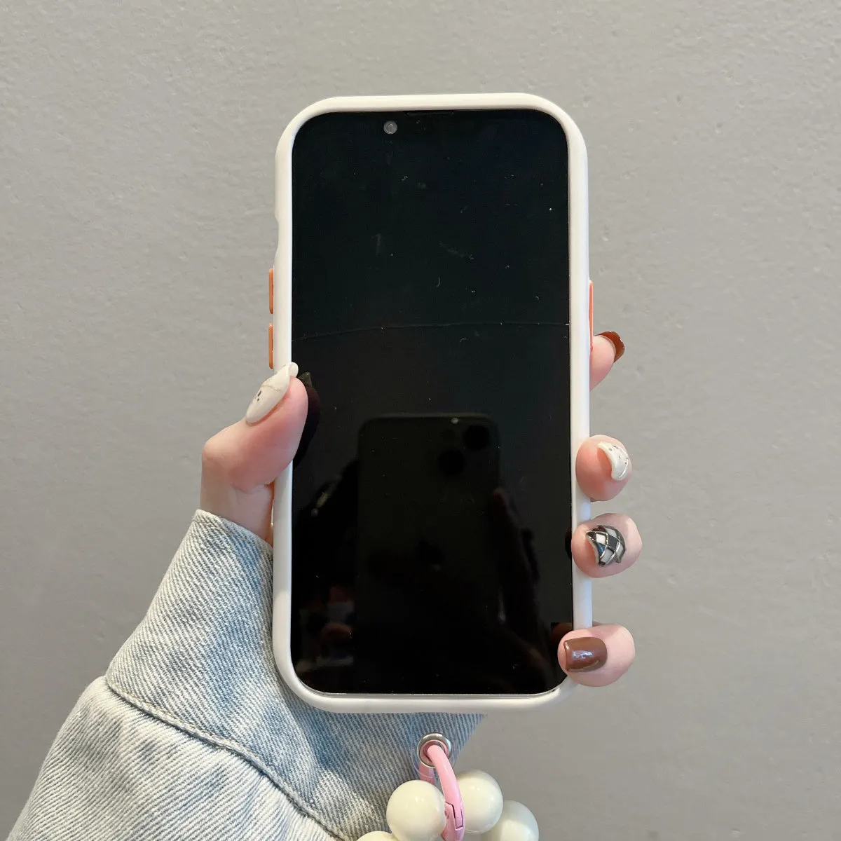 Plush embroidered tulip phone case