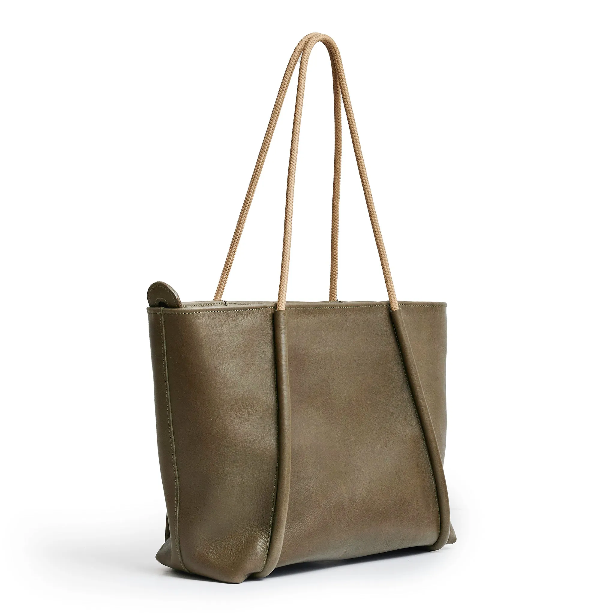 Project Dyad || Olive Inner small pocket Zipper Tote Bag