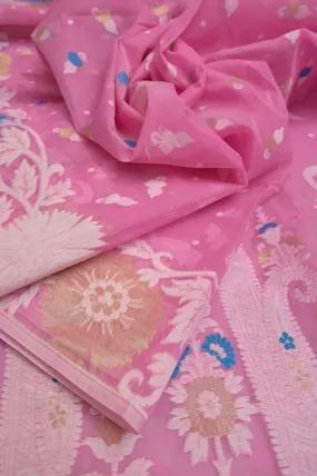 Pure Pink Color Jamdani Saree