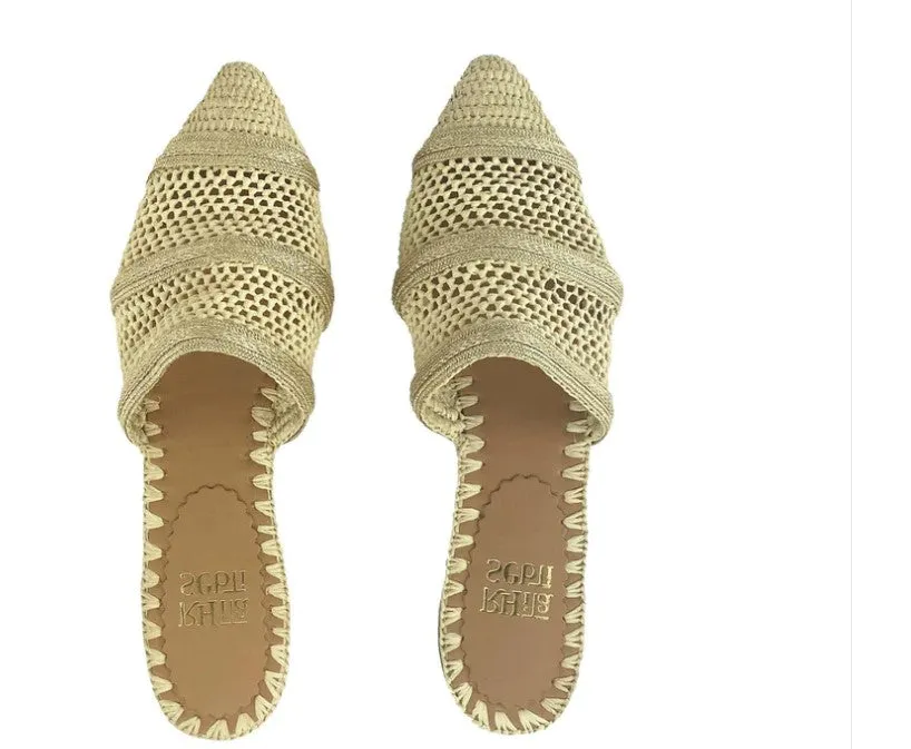 Rafina Beige Knitted Mule