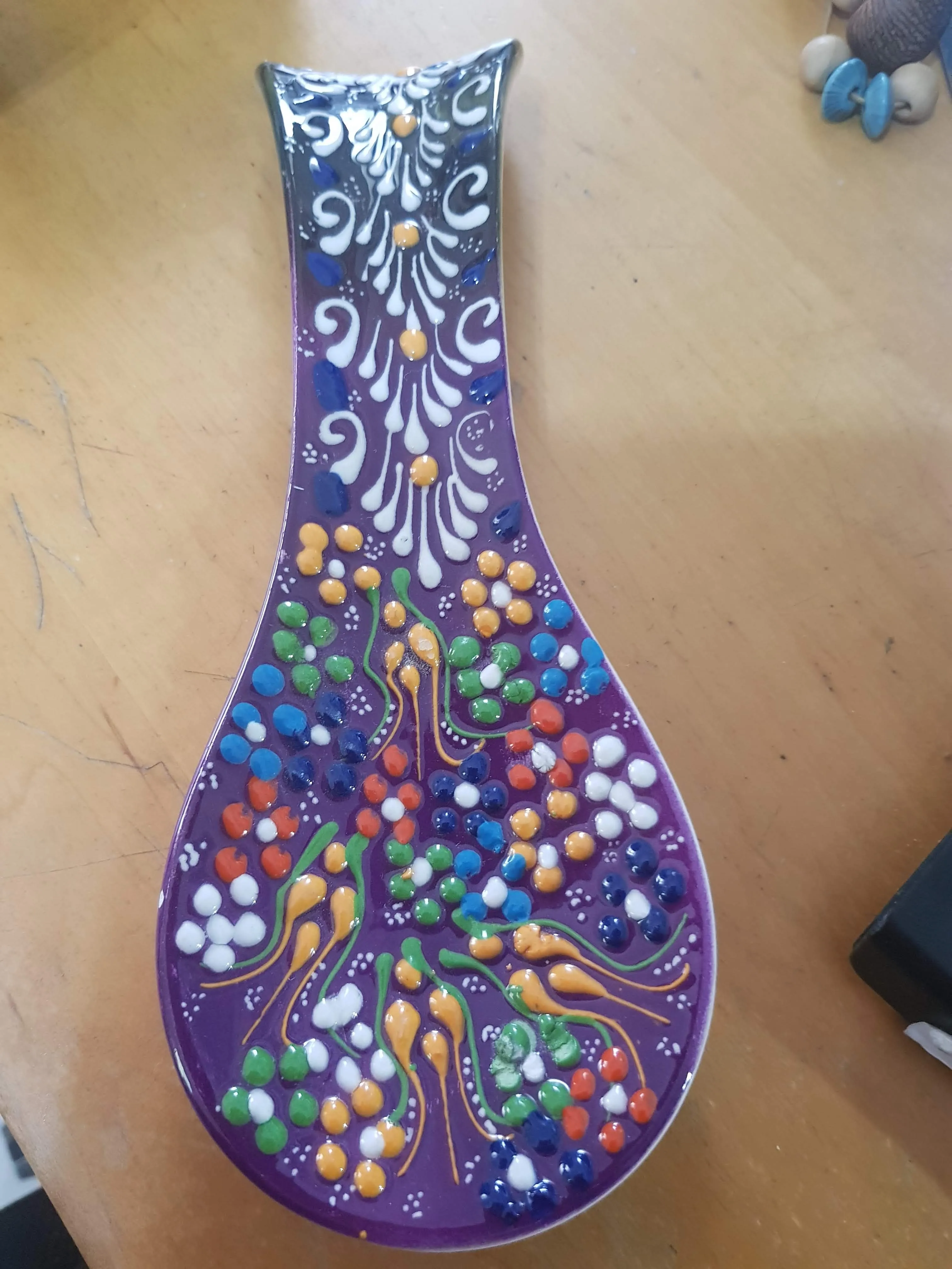 Rest Spoon for serving or decoration. Armenian Ceramic.