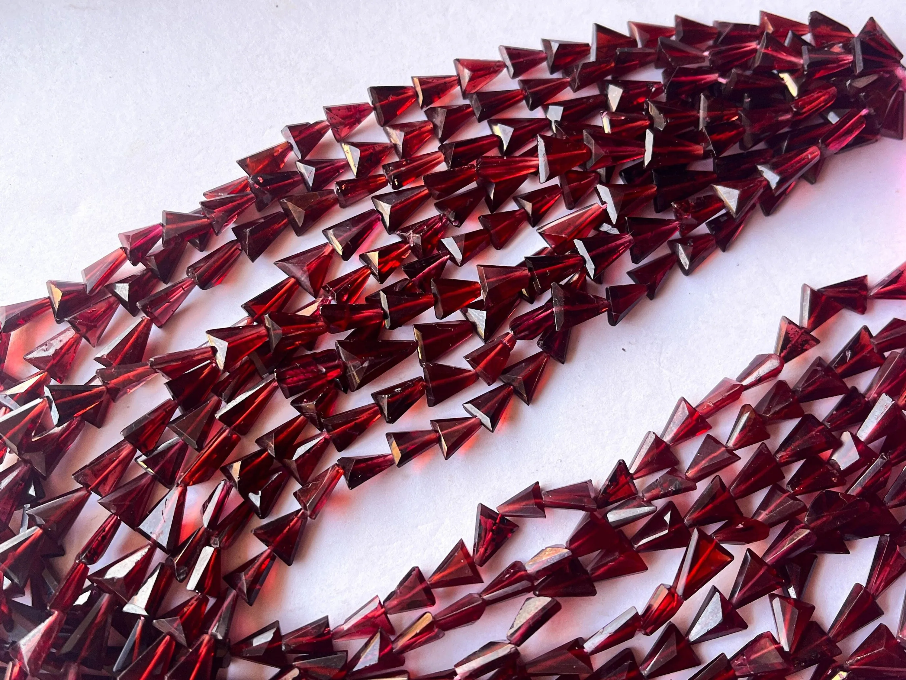 Rhodolite Garnet Triangle Shape Beads