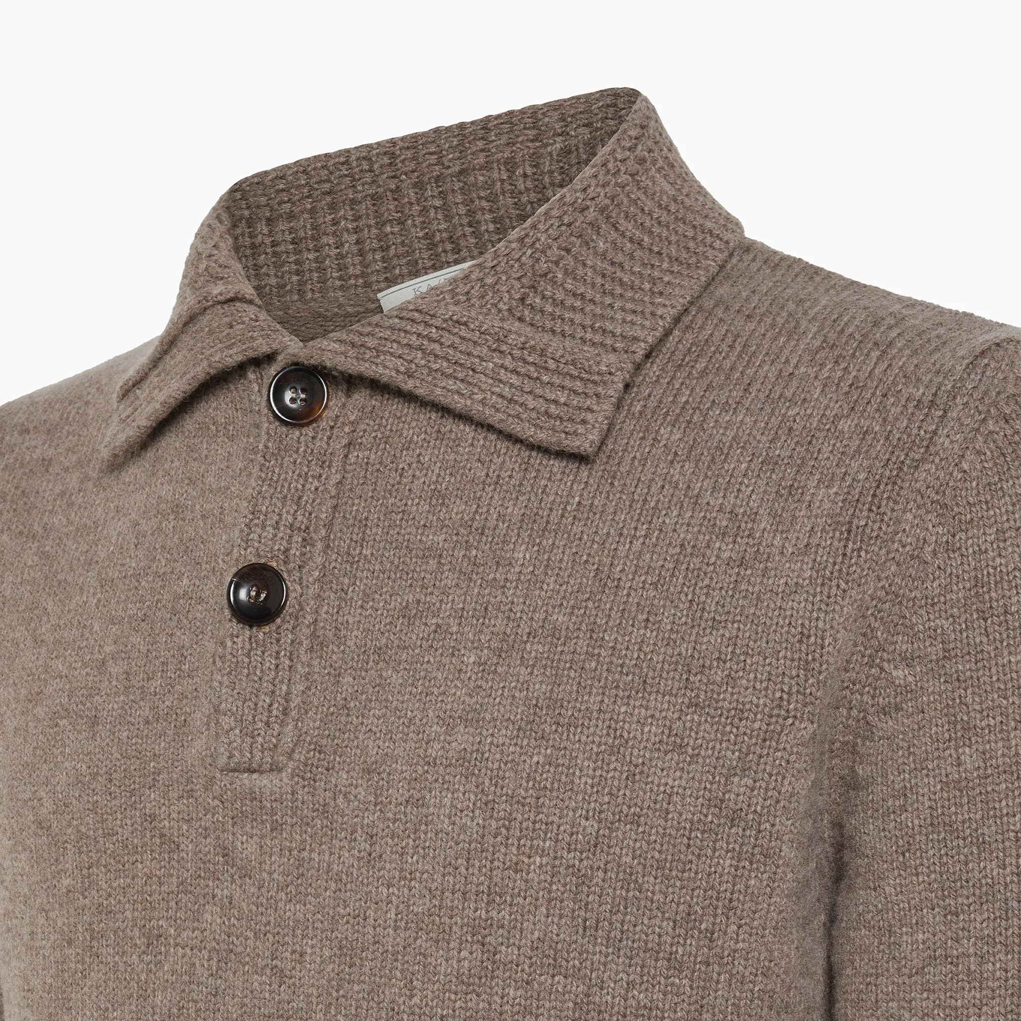 Rigaut long sleeved knitted polo in Wool Cashmere