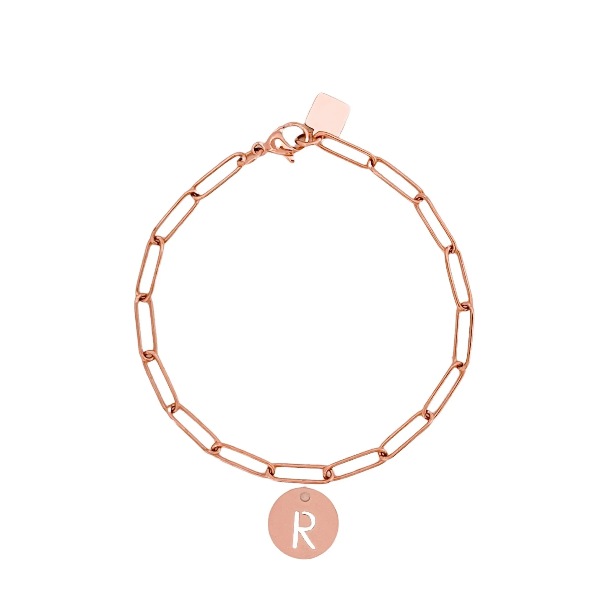 Rose Gold Initial Bracelet (A-Z)