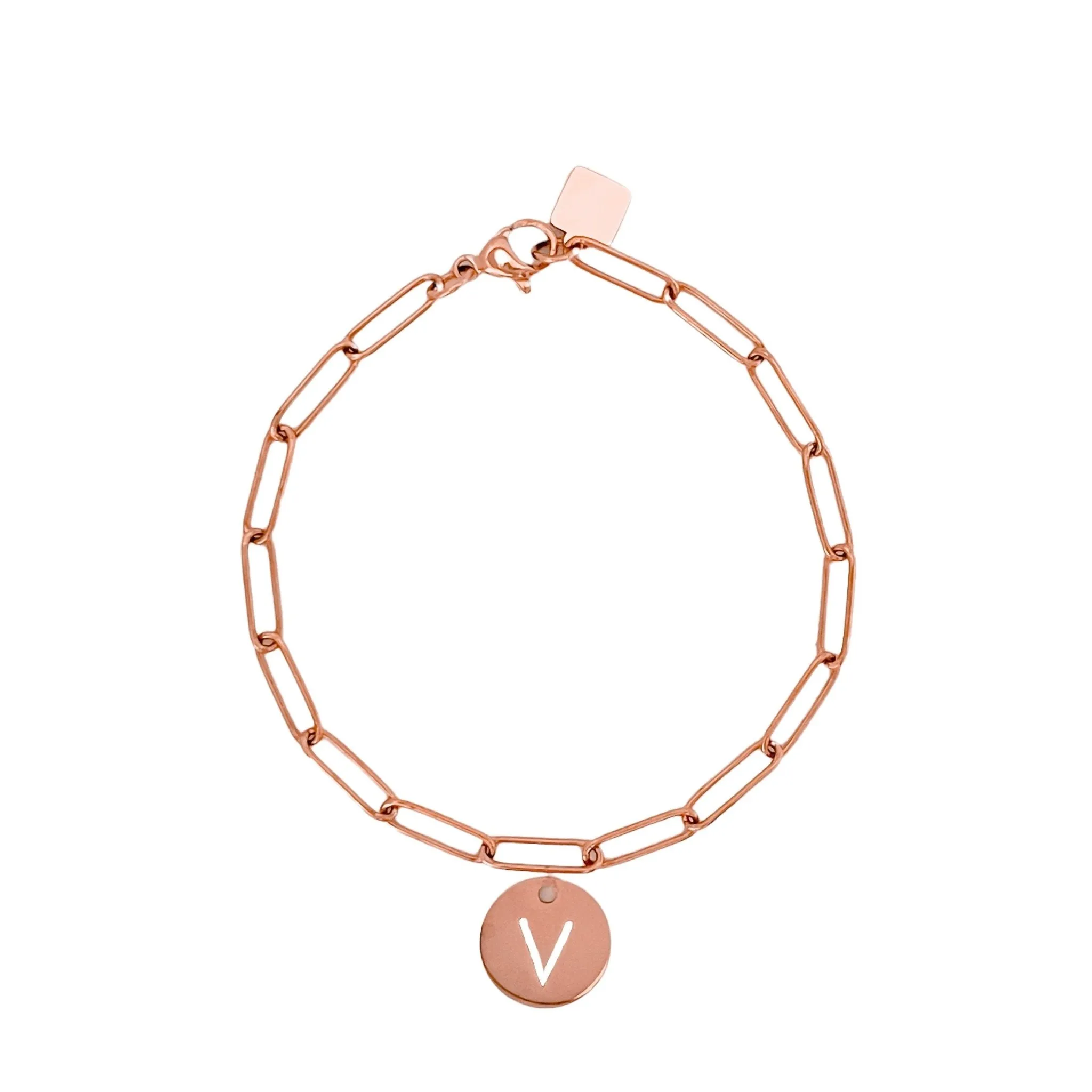 Rose Gold Initial Bracelet (A-Z)