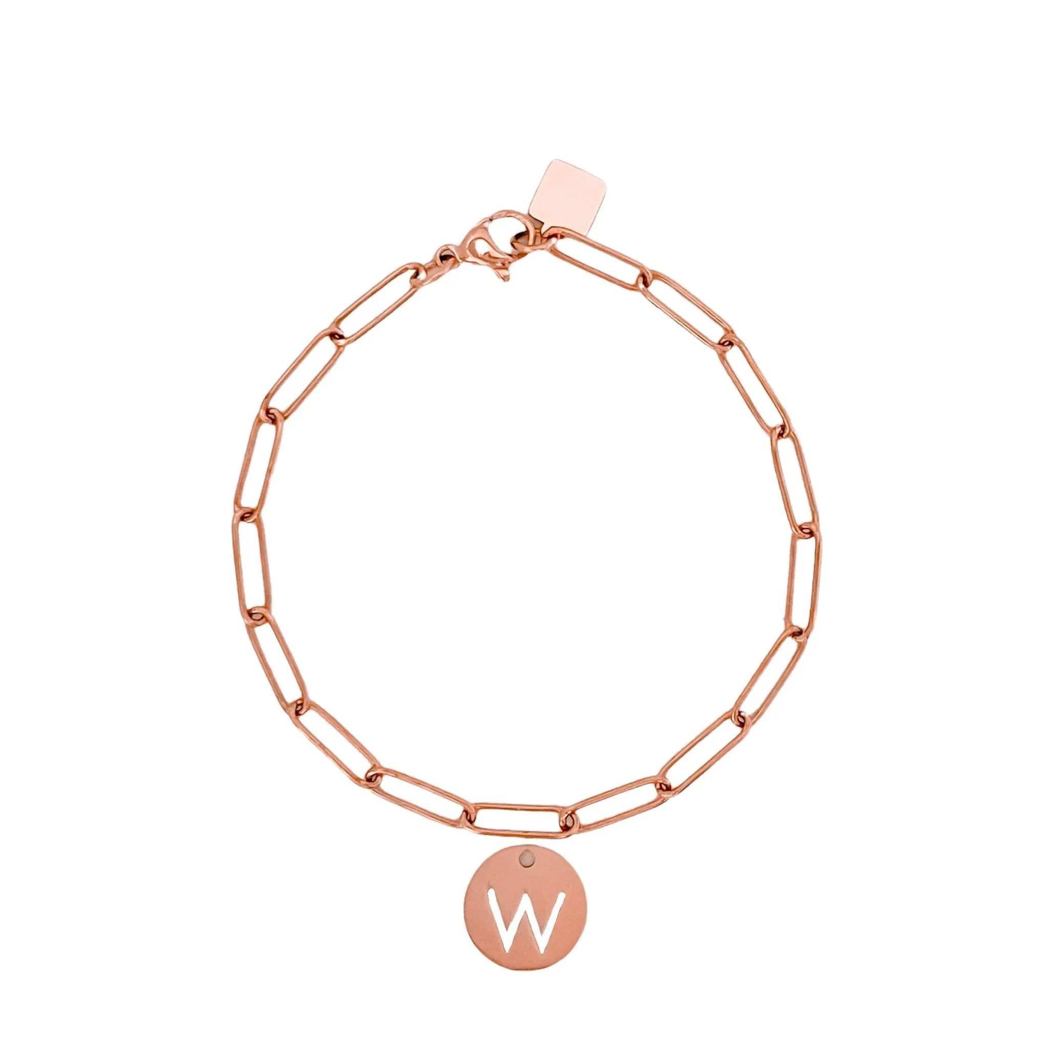 Rose Gold Initial Bracelet (A-Z)