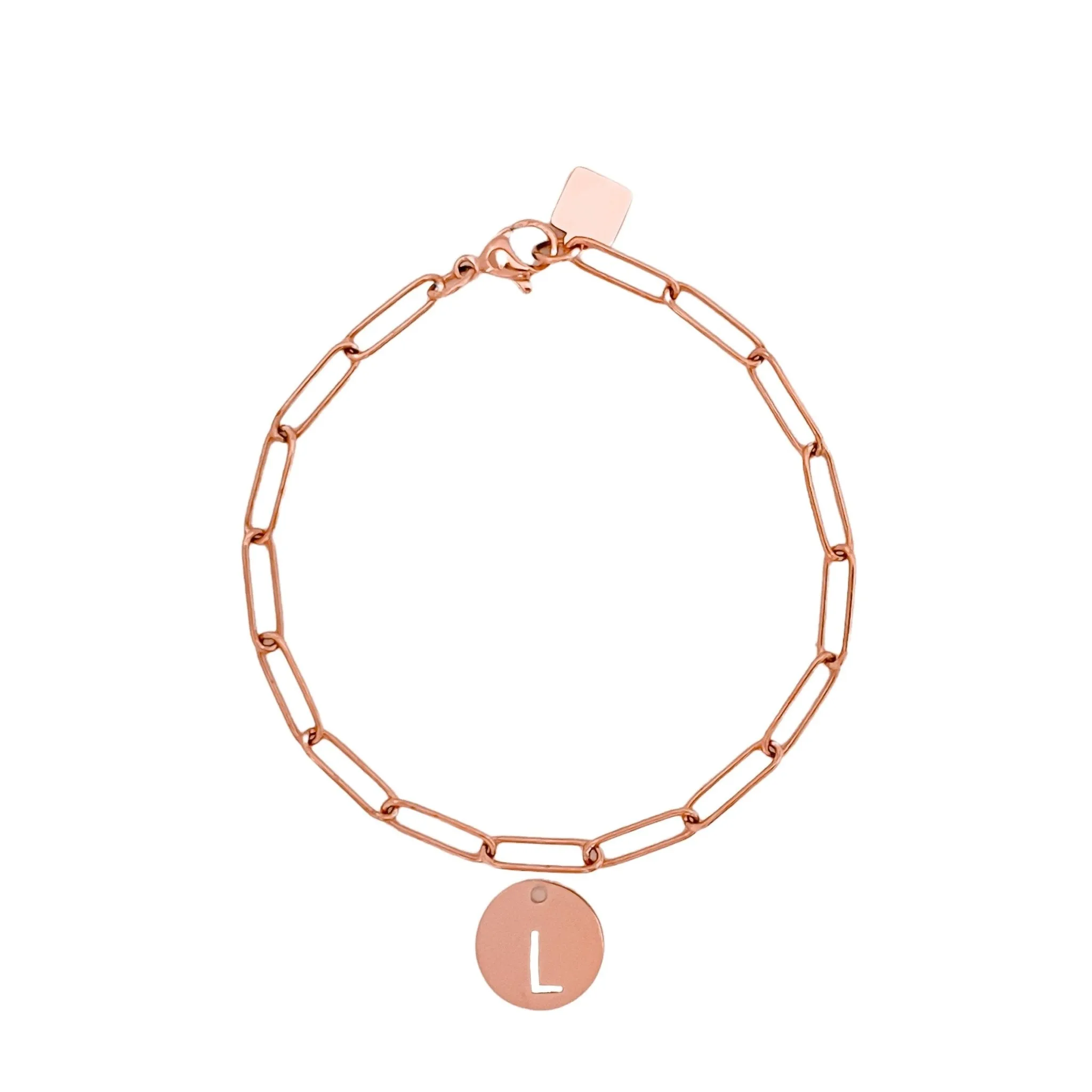 Rose Gold Initial Bracelet (A-Z)