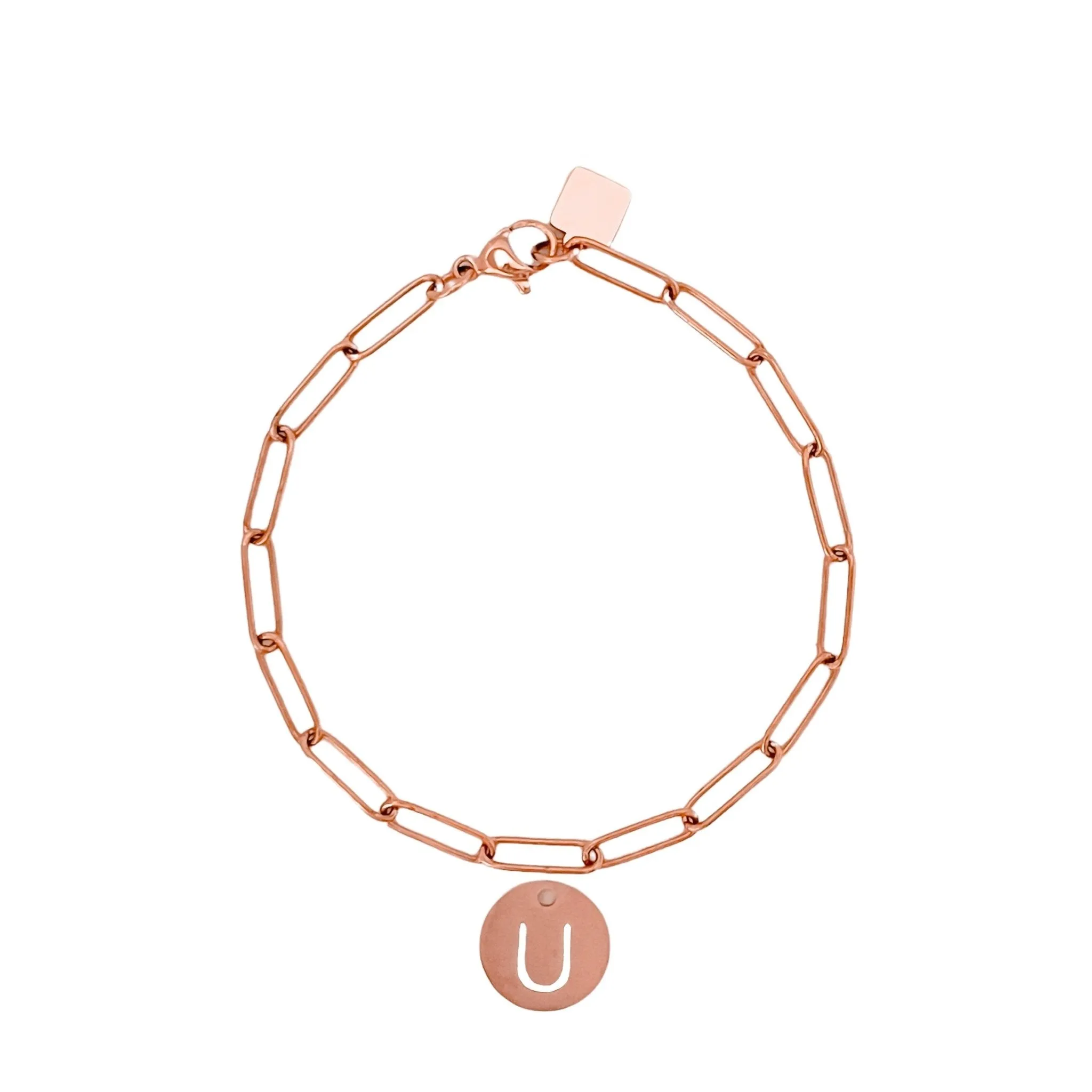 Rose Gold Initial Bracelet (A-Z)