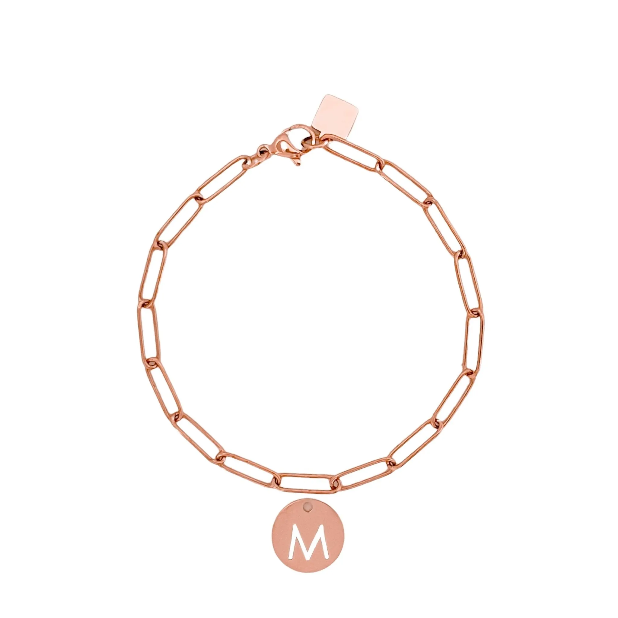 Rose Gold Initial Bracelet (A-Z)