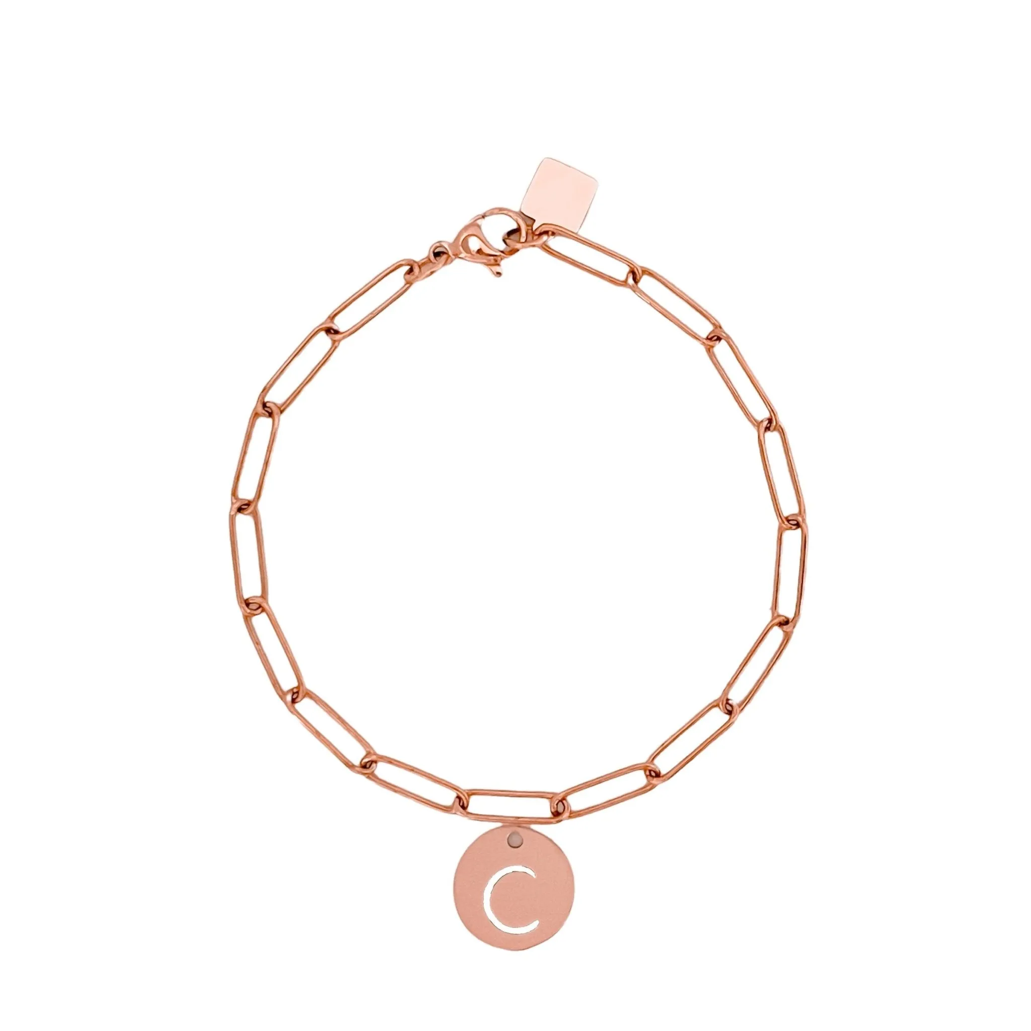 Rose Gold Initial Bracelet (A-Z)