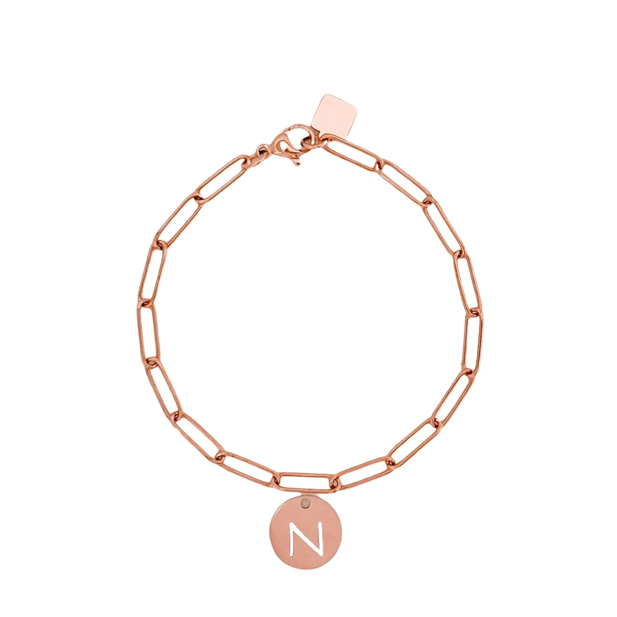 Rose Gold Initial Bracelet (A-Z)