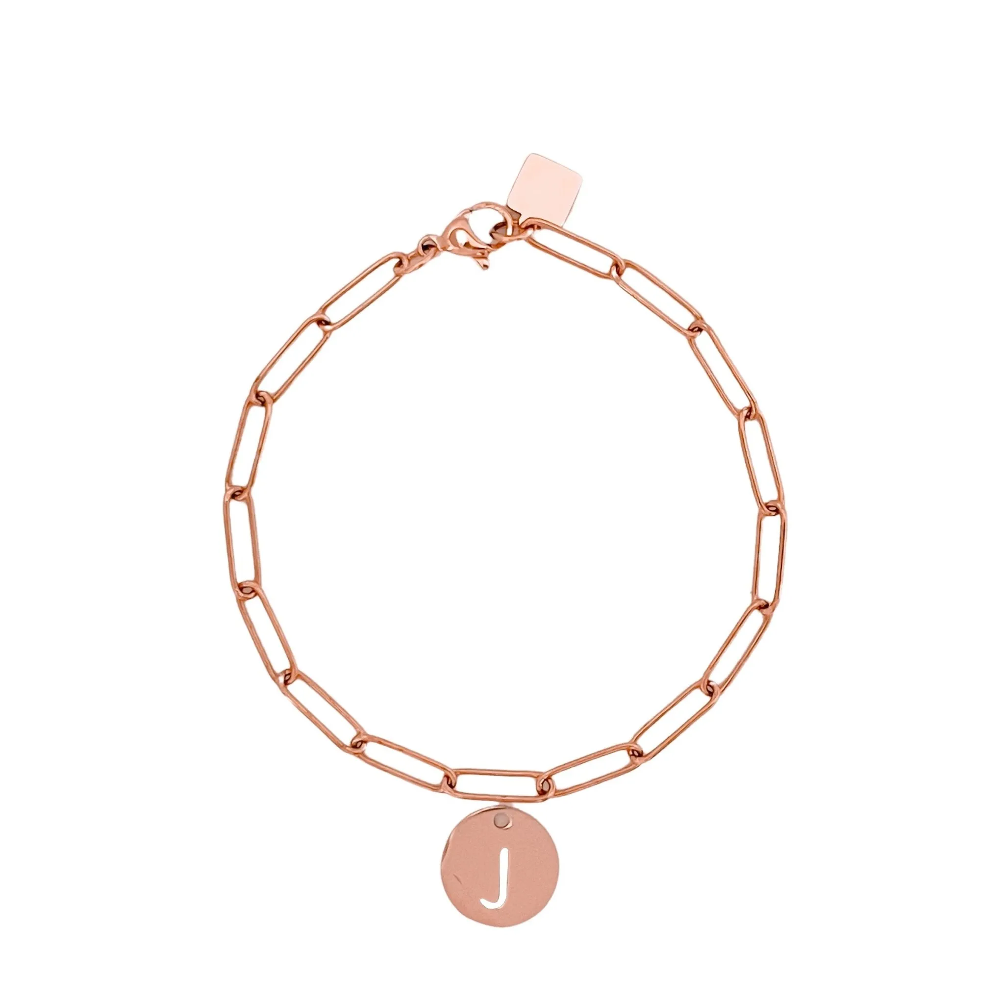 Rose Gold Initial Bracelet (A-Z)